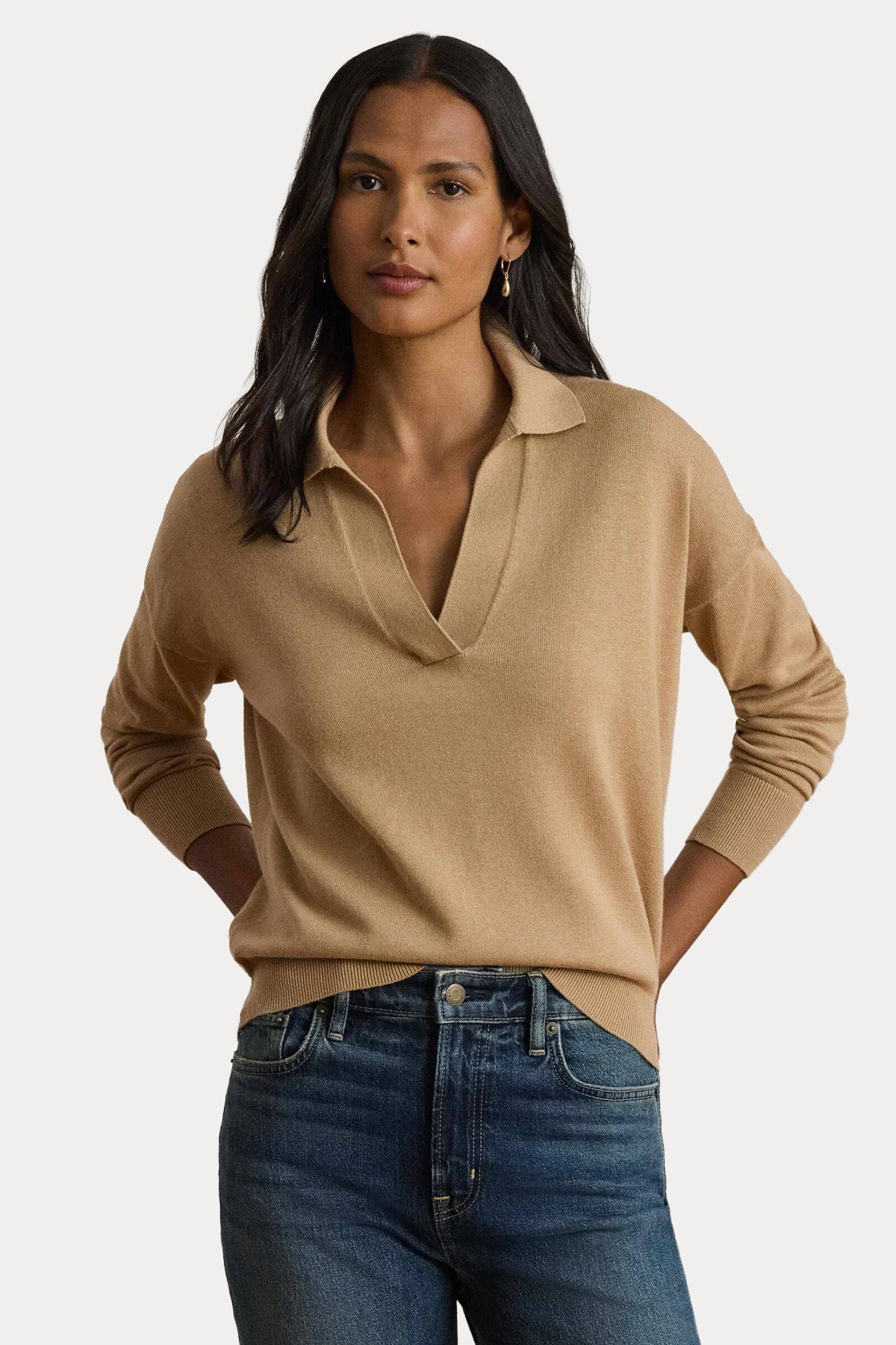 Polo Ralph Lauren Regular Fit İnce Örgü Polo Yaka Triko
