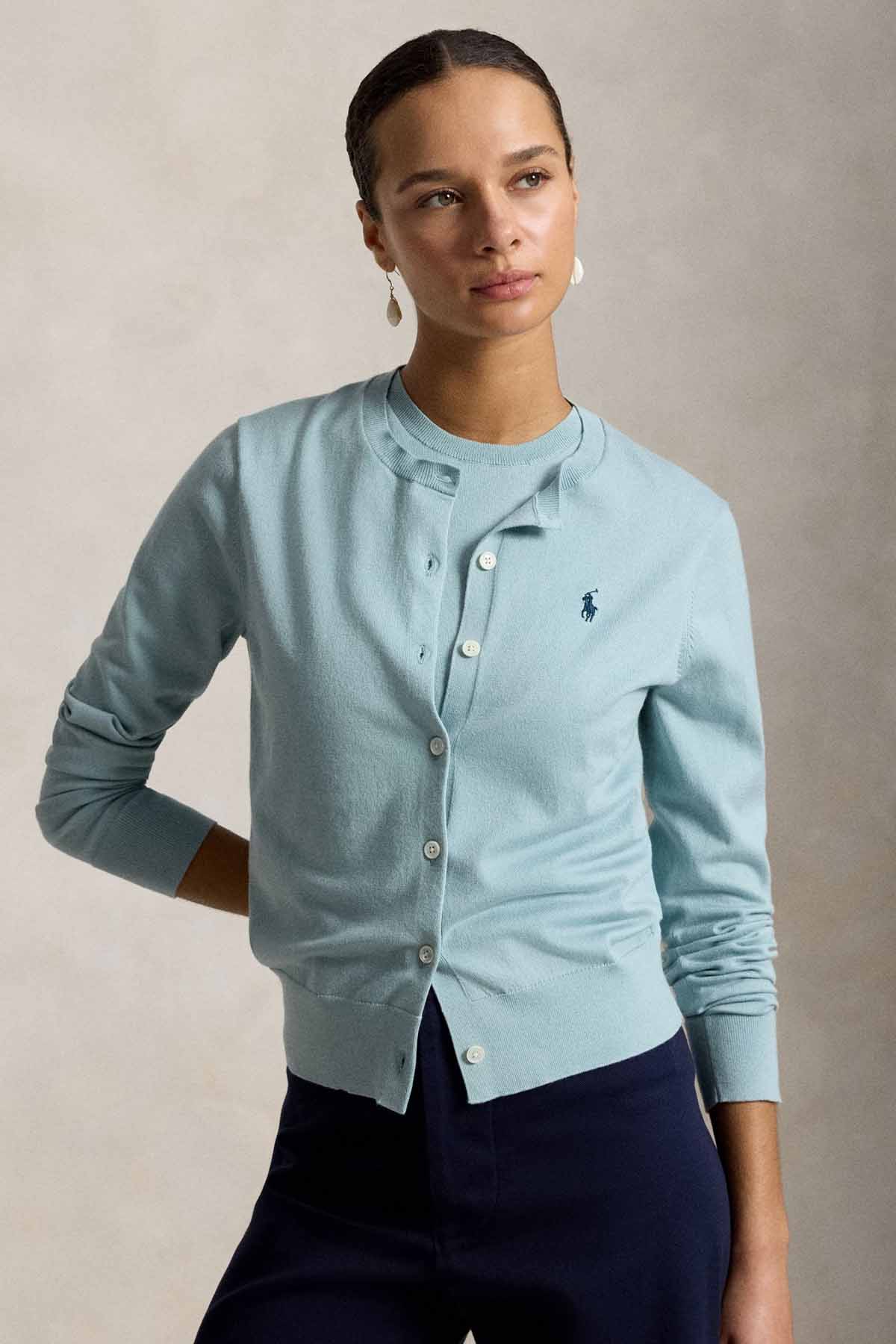 Polo Ralph Lauren Slim Fit Yuvarlak Yaka İnce Örgü Triko Ceket