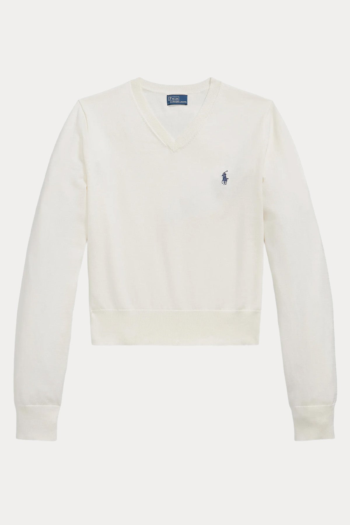 Polo Ralph Lauren Cropped Slim Fit V Yaka İnce Örgü Triko