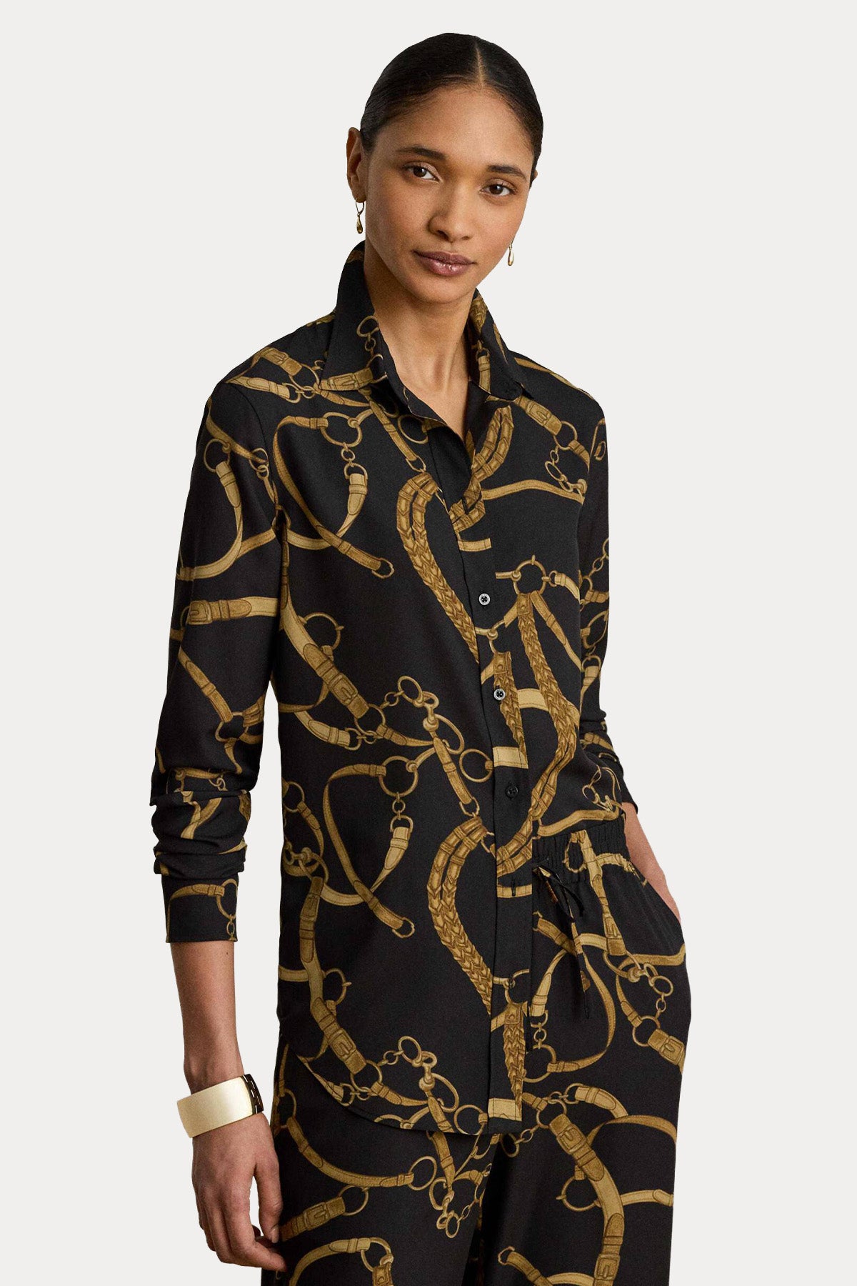 Polo Ralph Lauren Comfort Fit Binicilik Temalı Saten Gömlek