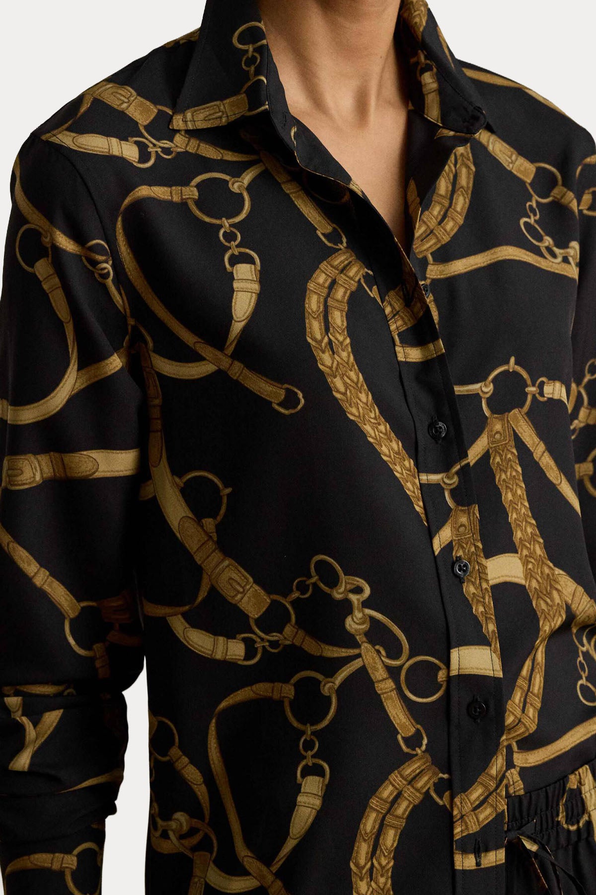 Polo Ralph Lauren Comfort Fit Binicilik Temalı Saten Gömlek