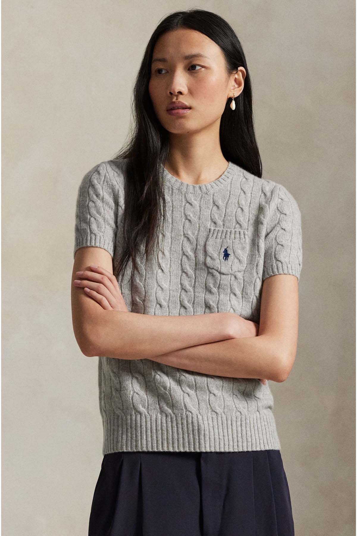 Polo Ralph Lauren Slim Fit Yuvarlak Yaka Saç Örgü Triko