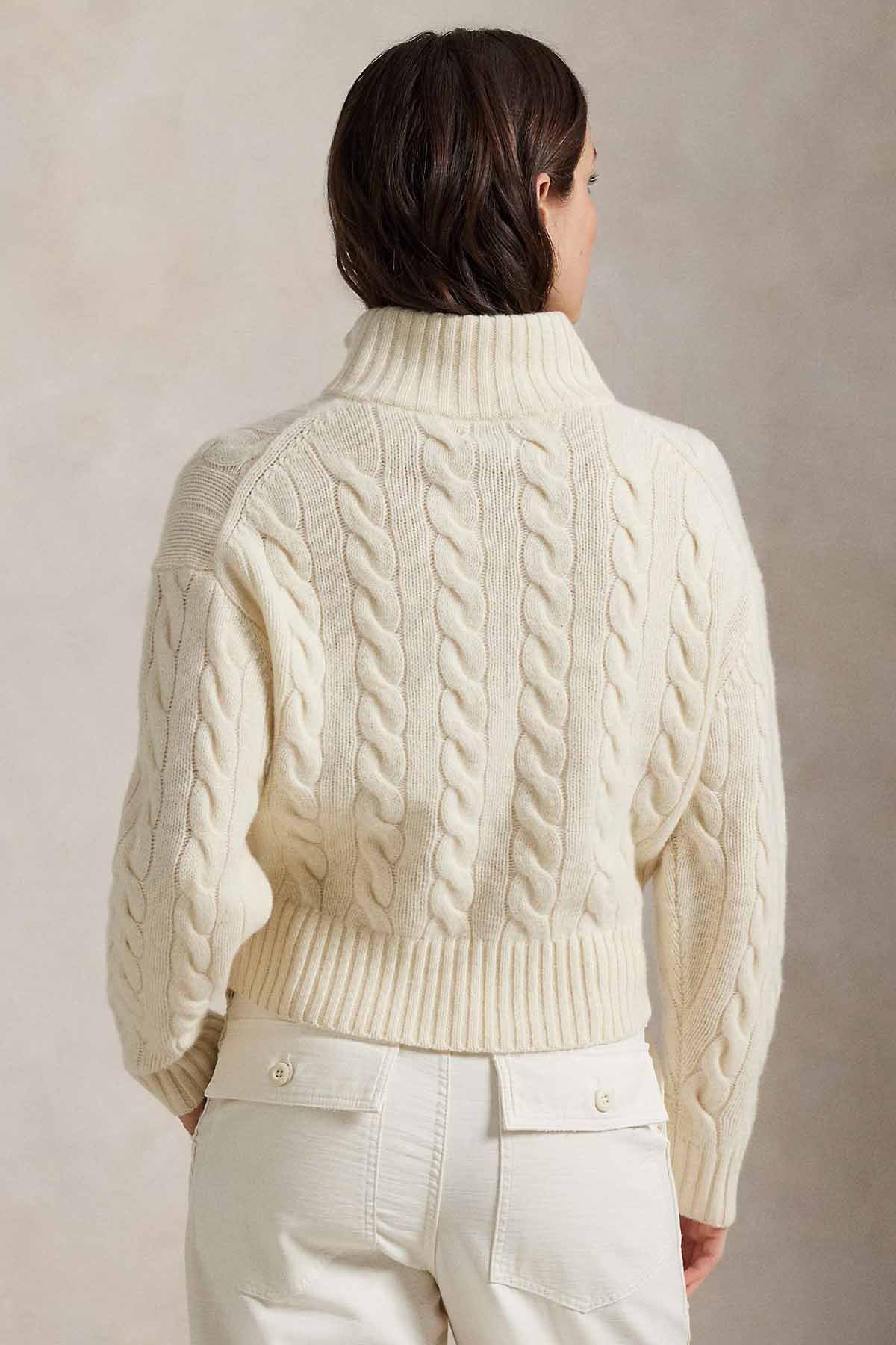 Polo Ralph Lauren Relaxed Fit Perkins Yaka Saç Örgü Kaşmir Yün Triko
