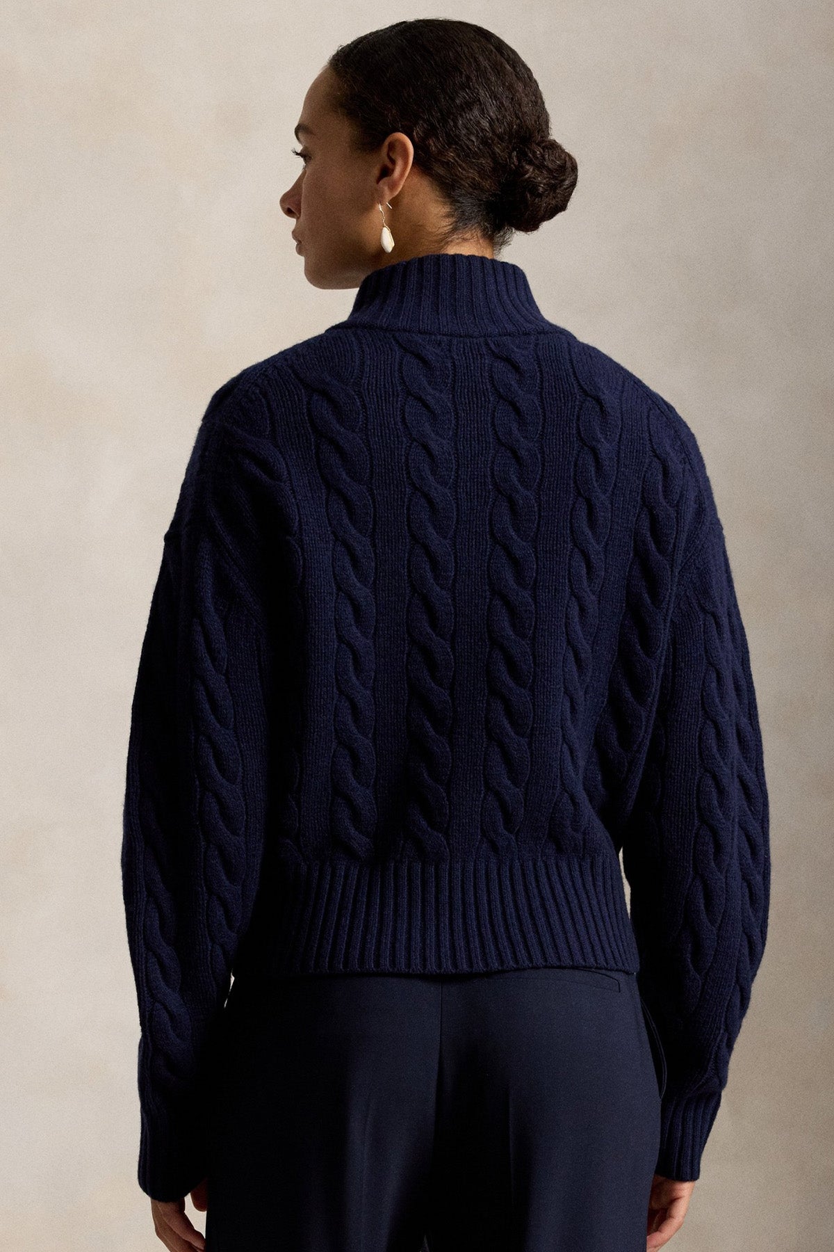 Polo Ralph Lauren Relaxed Fit Perkins Yaka Saç Örgü Kaşmir Yün Triko