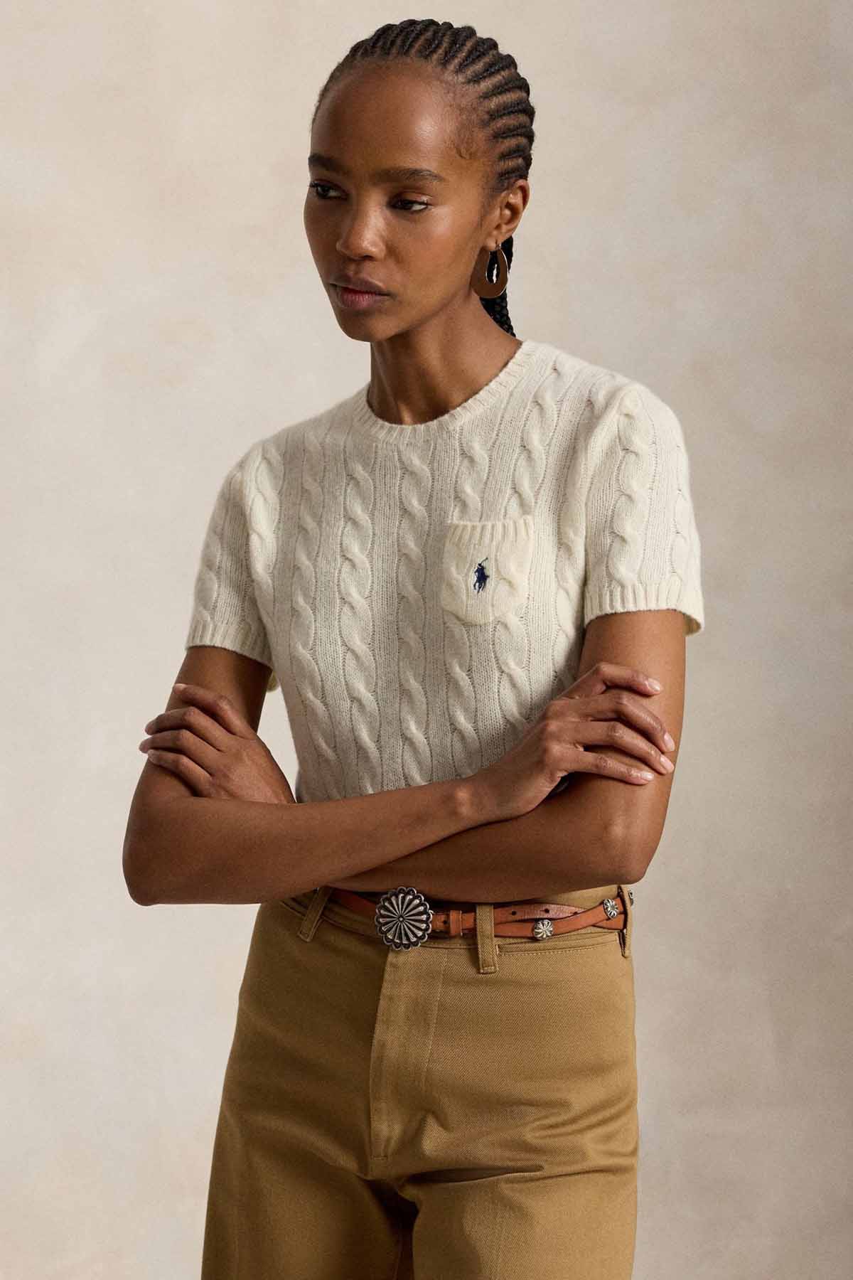 Polo Ralph Lauren Slim Fit Yuvarlak Yaka Saç Örgü Triko
