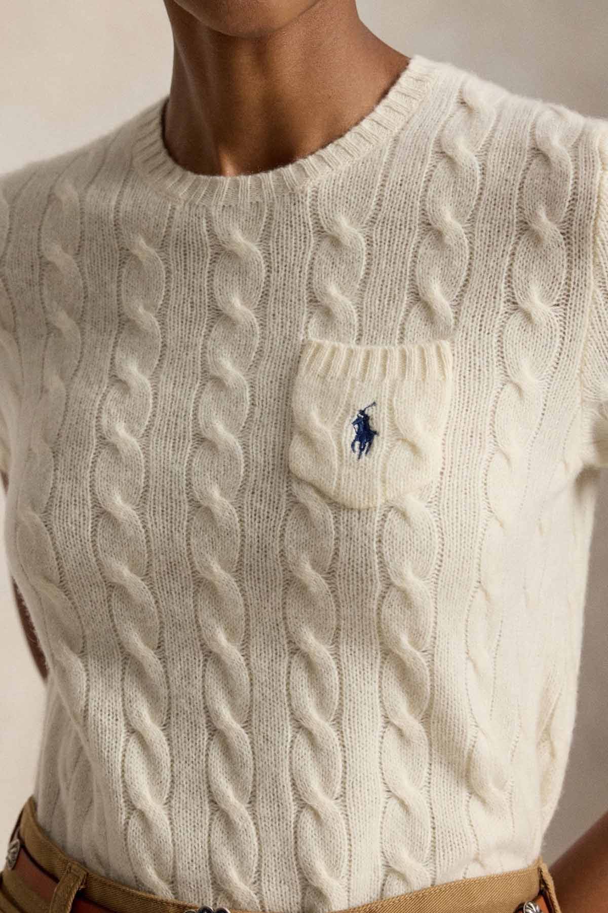Polo Ralph Lauren Slim Fit Yuvarlak Yaka Saç Örgü Triko