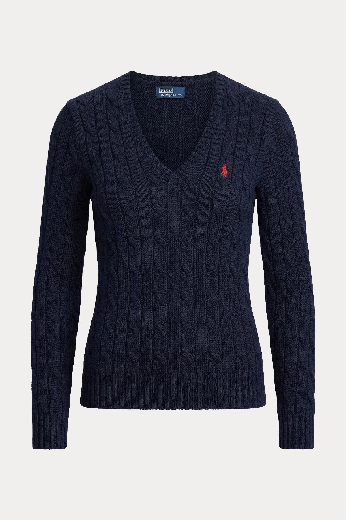 Polo Ralph Lauren Pima Cotton Slim Fit V Yaka Saç Örgü Triko