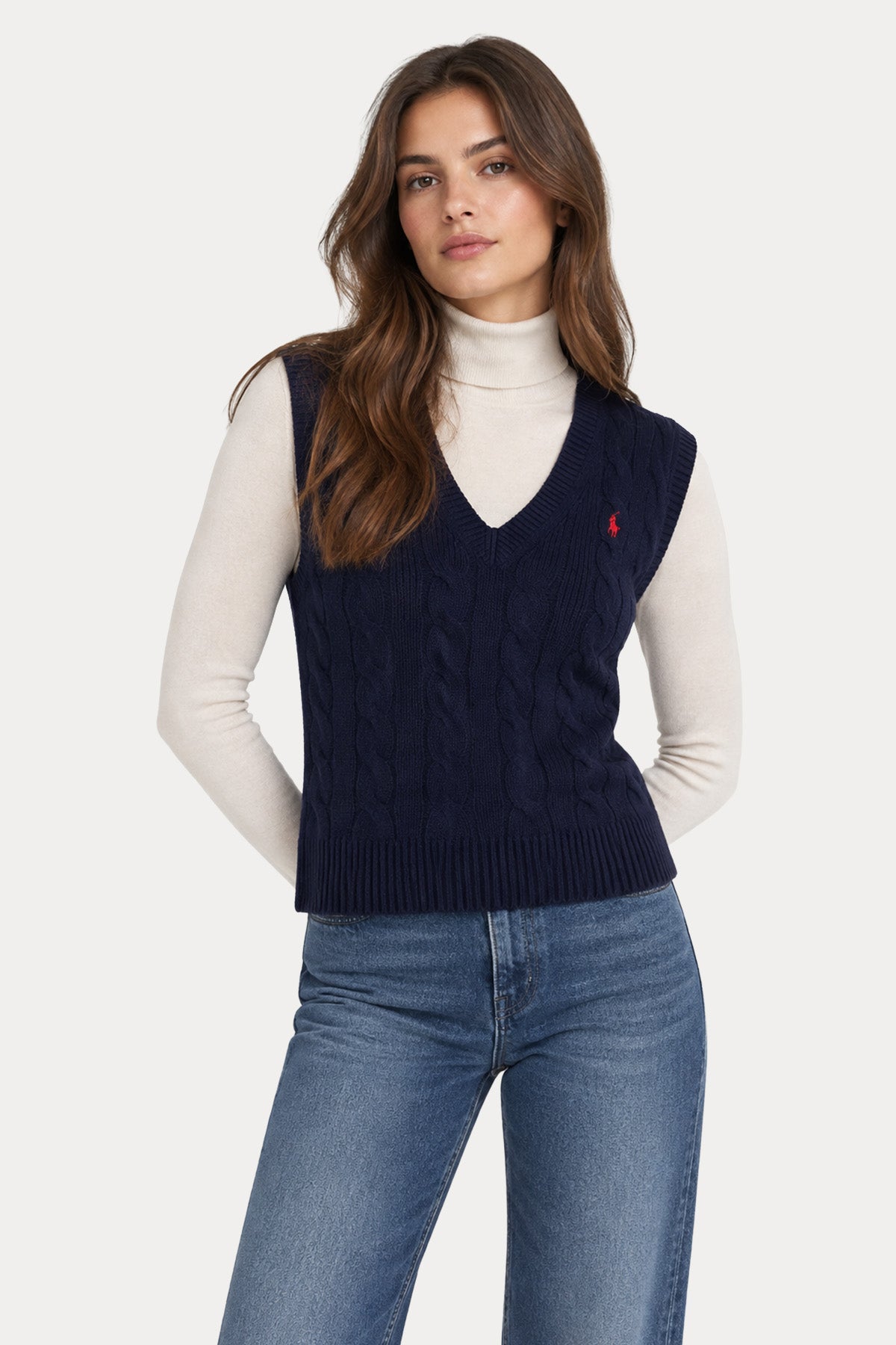 Polo Ralph Lauren Relaxed Fit Saç Örgü Kaşmir Yün Triko