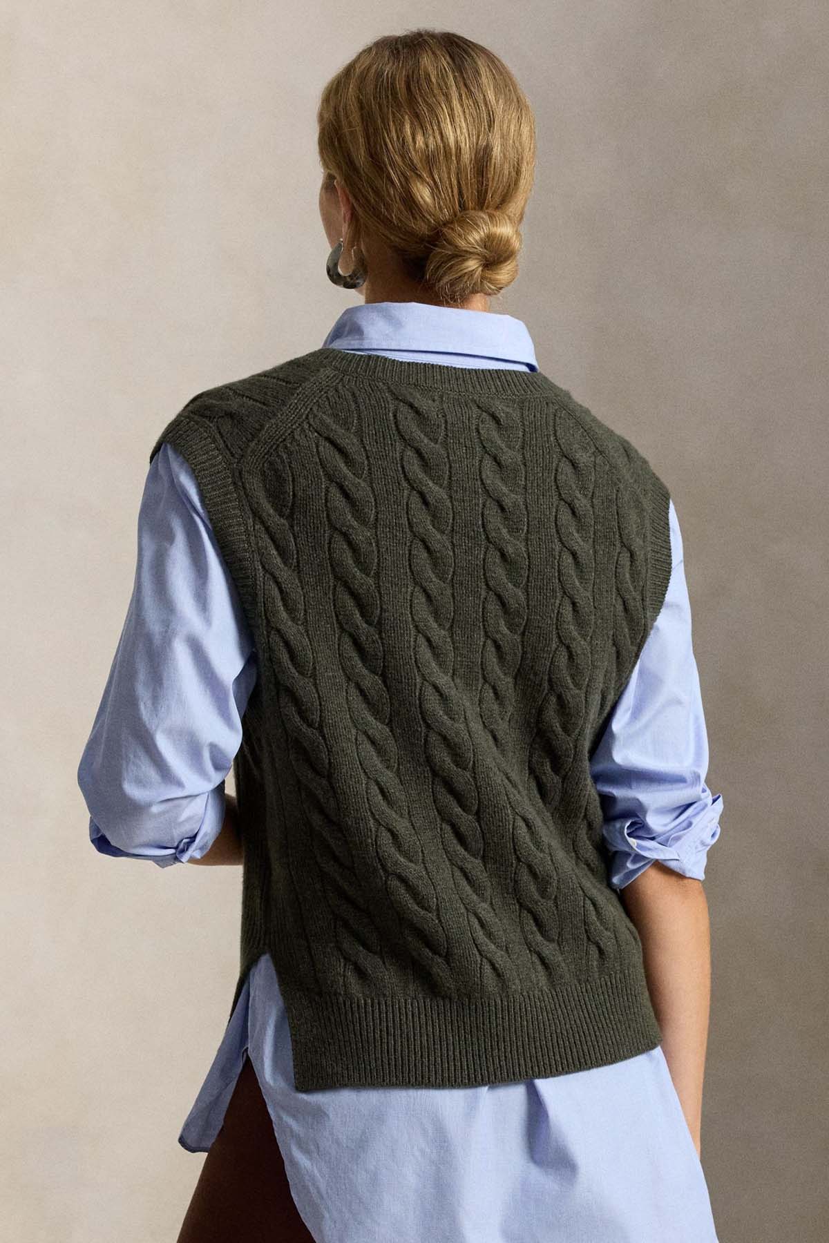 Polo Ralph Lauren Relaxed Fit Saç Örgü Kaşmir Yün Triko