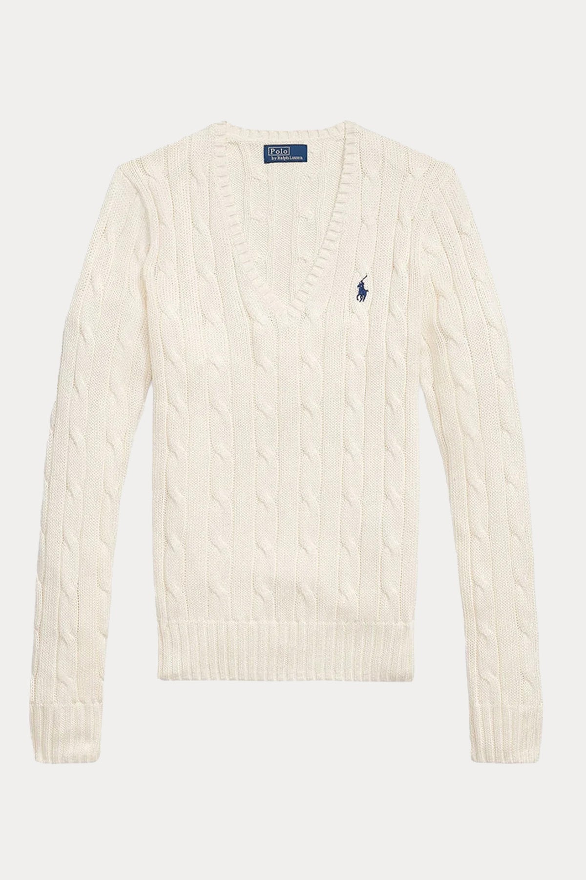 Polo Ralph Lauren Pima Cotton Slim Fit V Yaka Saç Örgü Triko