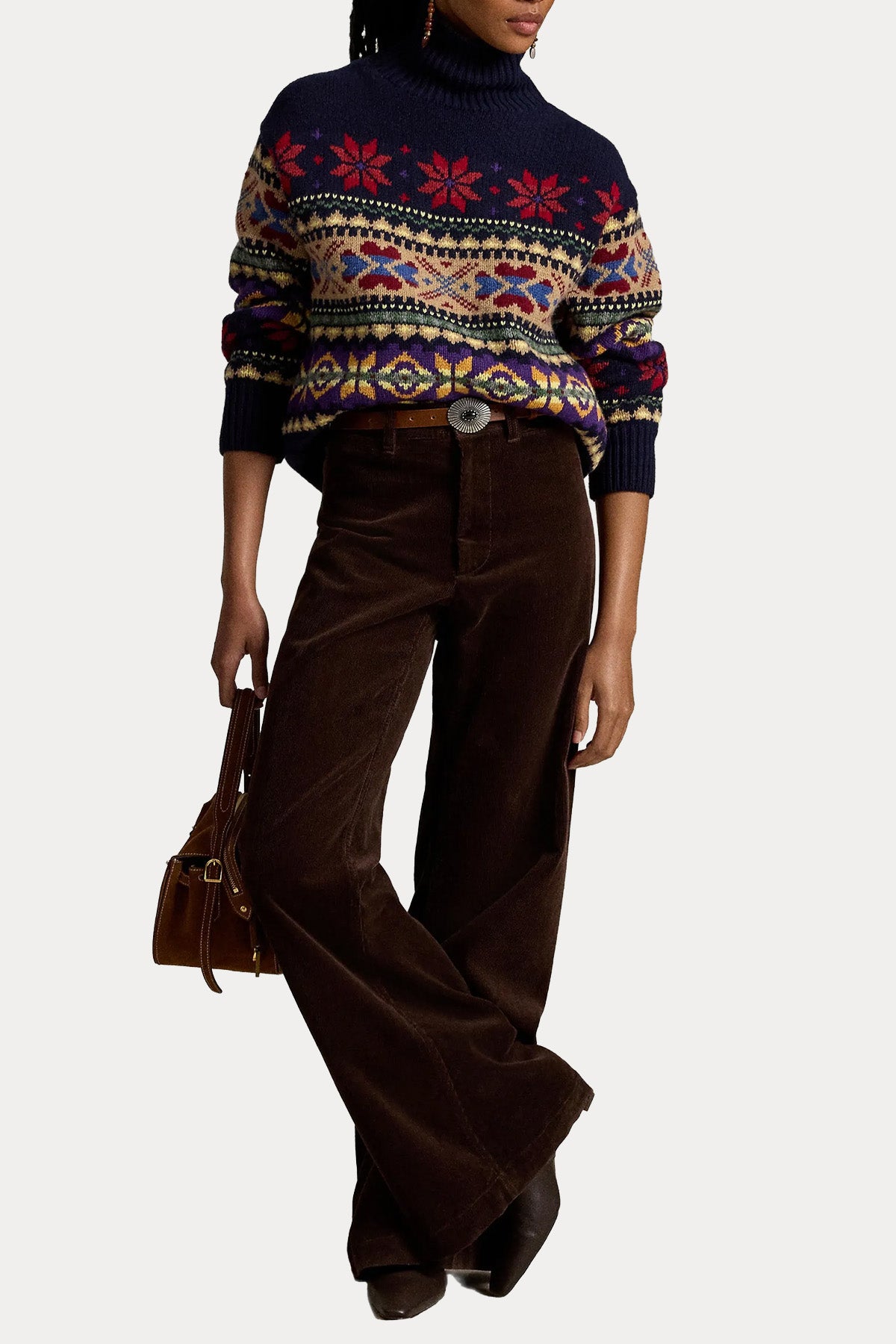 Polo Ralph Lauren Comfort Fit Fair Isle Desen Kaşmir Yün Balıkçı Yaka Triko