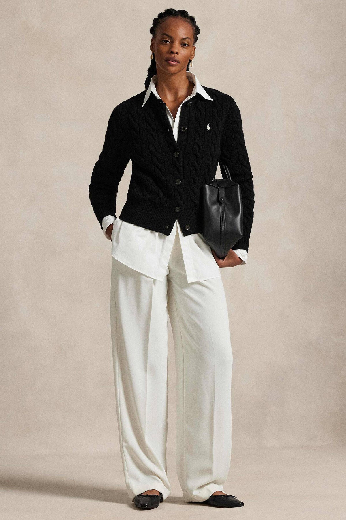 Polo Ralph Lauren Slim Fit Saç Örgü Kaşmir Yün Triko Ceket