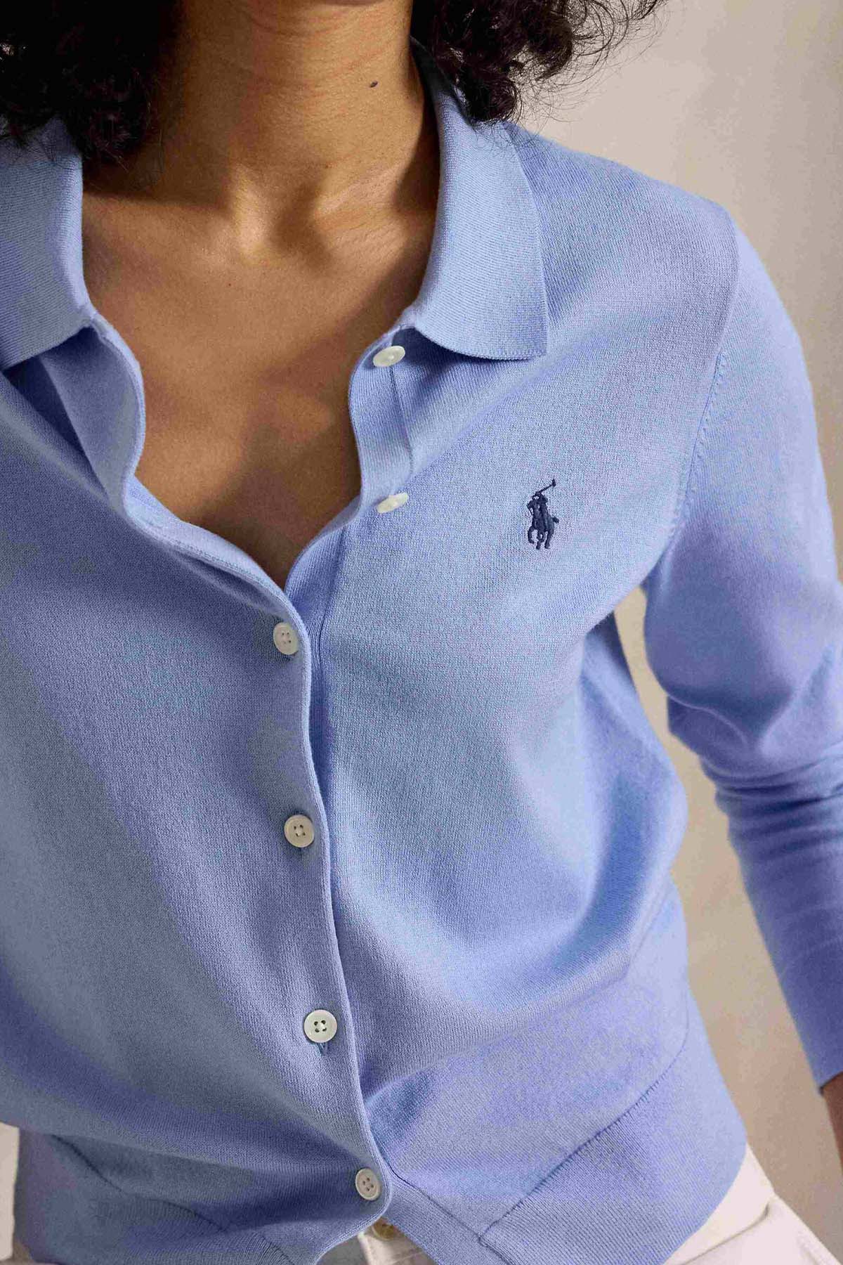 Polo Ralph Lauren Custom Fit İnce Örgü Streç Triko Ceket
