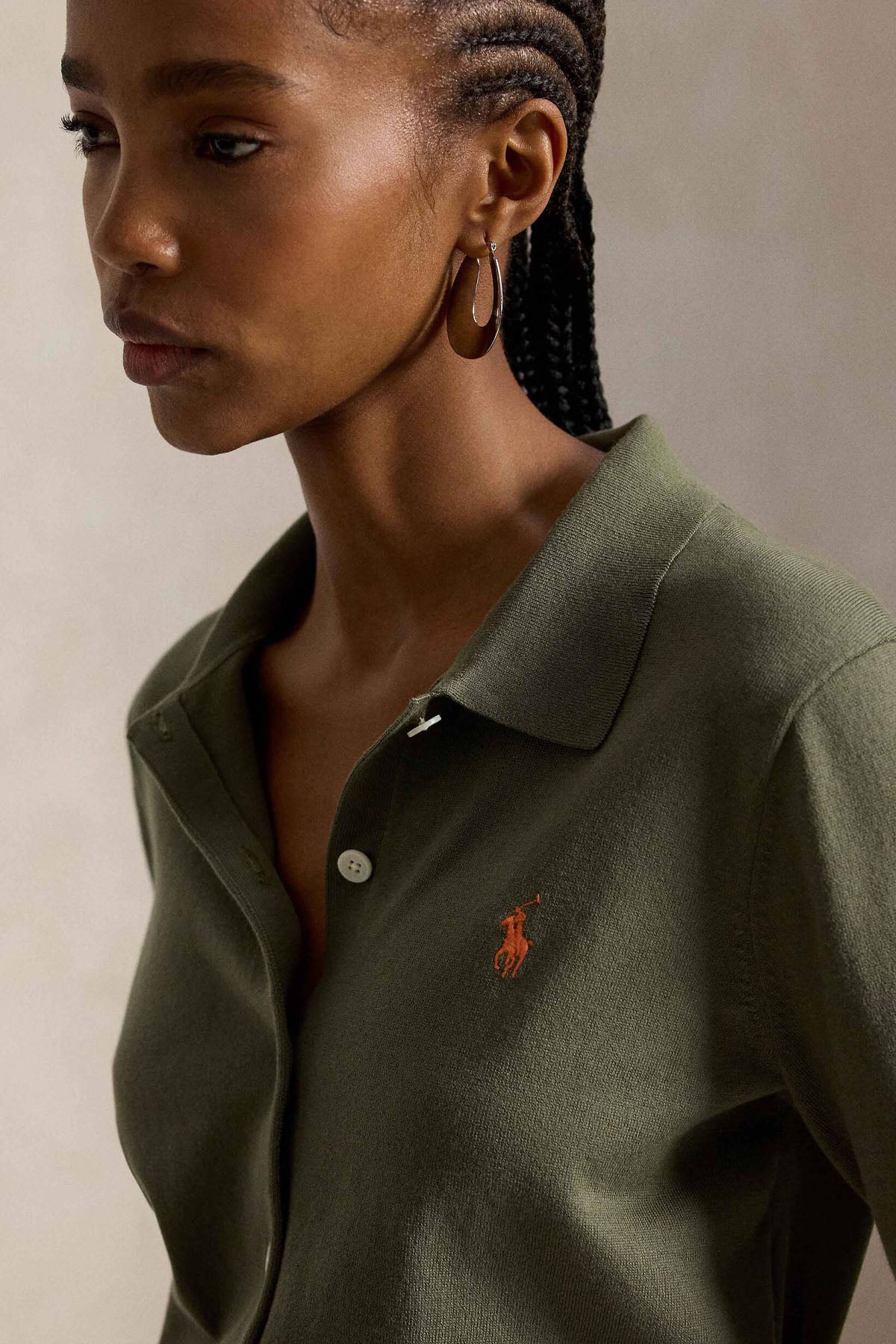 Polo Ralph Lauren Custom Fit İnce Örgü Streç Triko Ceket