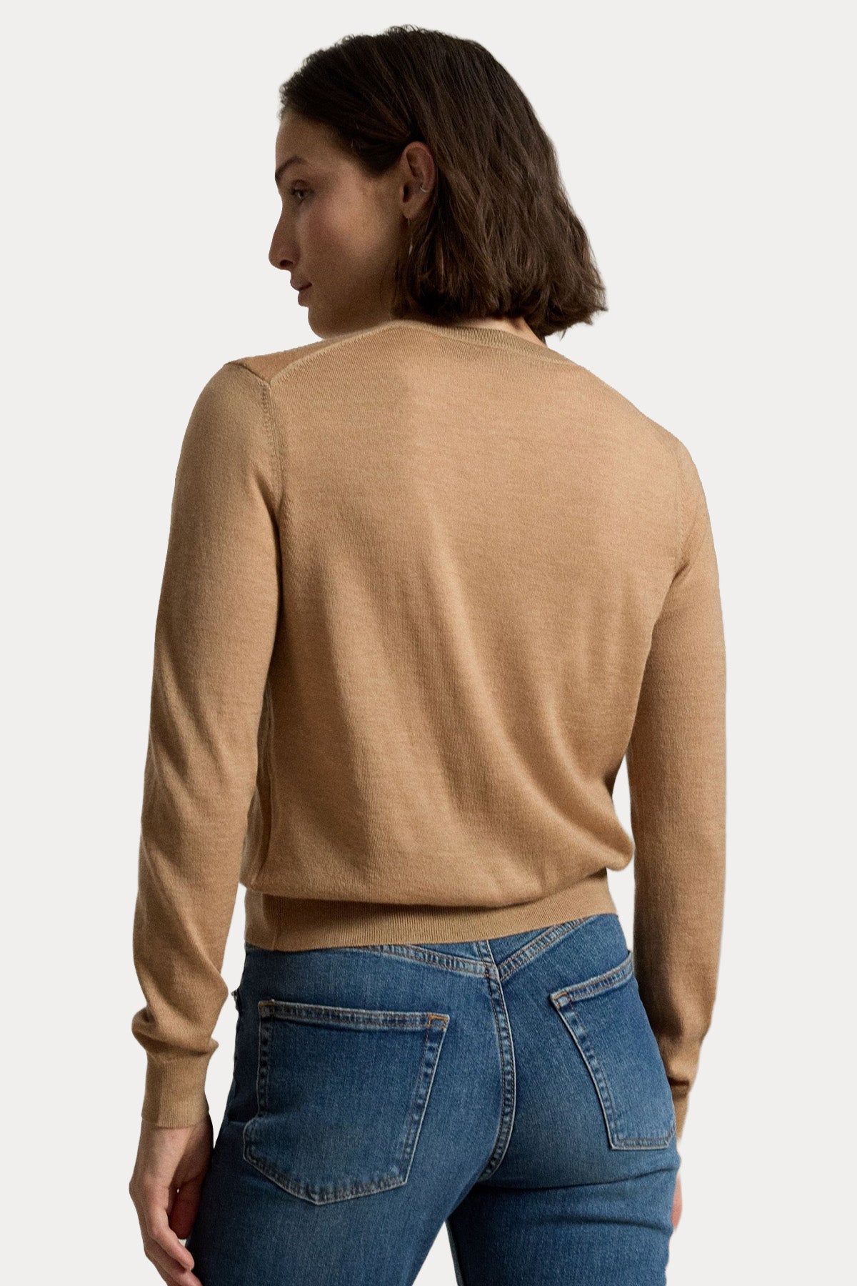 Polo Ralph Lauren Slim Fit Yuvarlak Yaka İnce Örgü Yün Triko Ceket