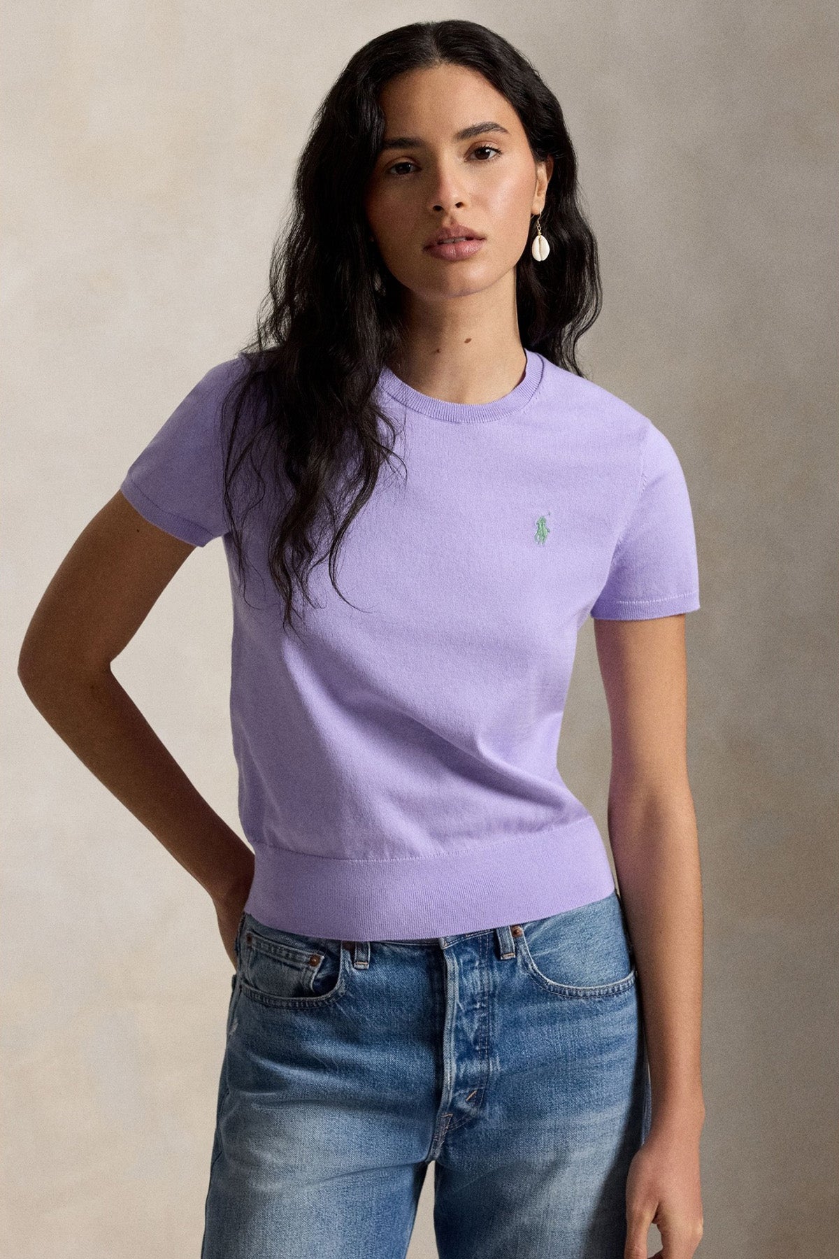 Polo Ralph Lauren Slim Fit Yuvarlak Yaka İnce Örgü Streç Triko