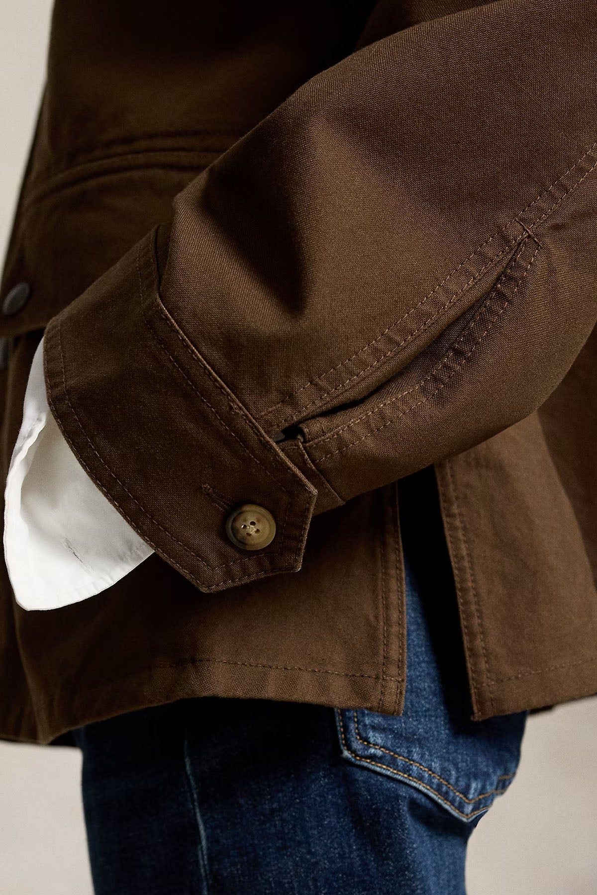 Polo Ralph Lauren Relaxed Fit Yakası Deri Cep Detaylı Trençkot