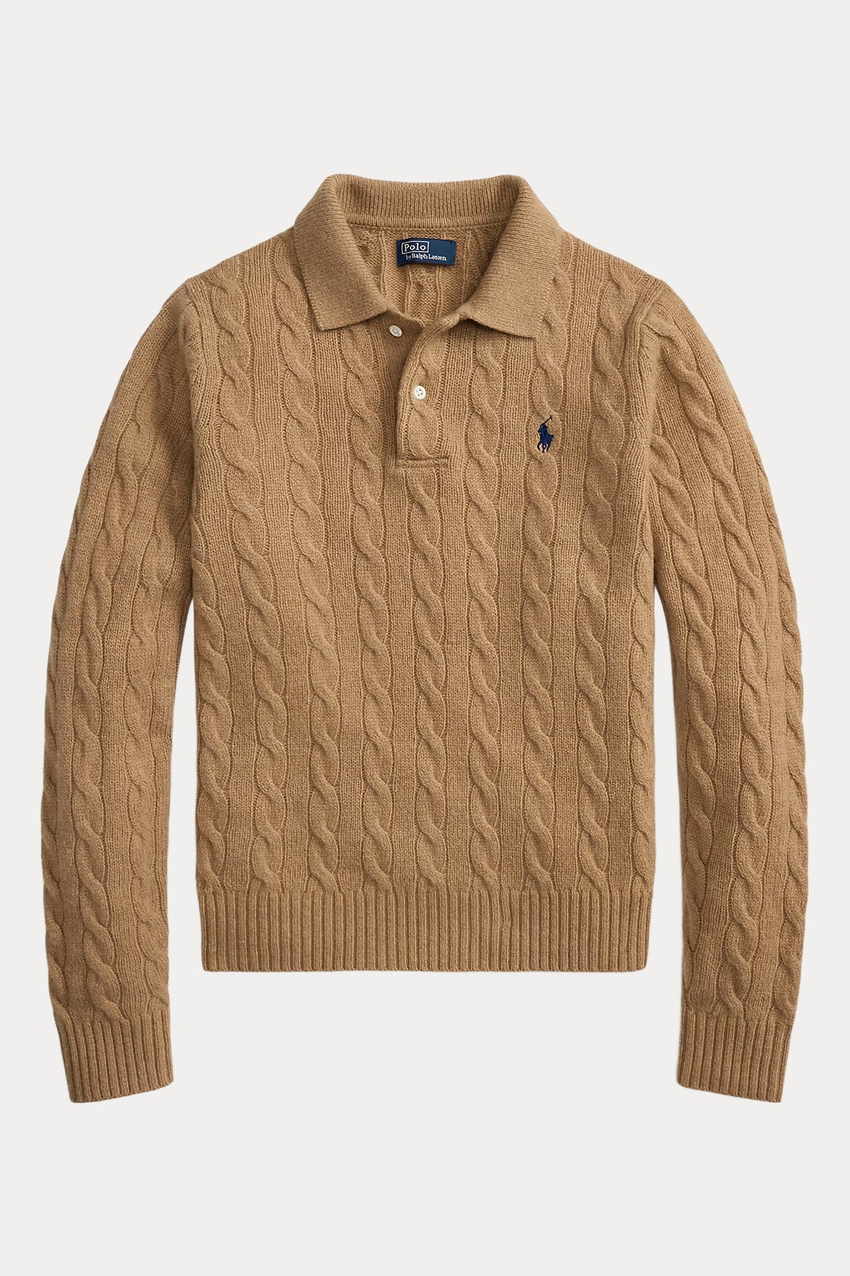 Polo Ralph Lauren Polo Yaka Kaşmir Saç Örgü Yün Triko