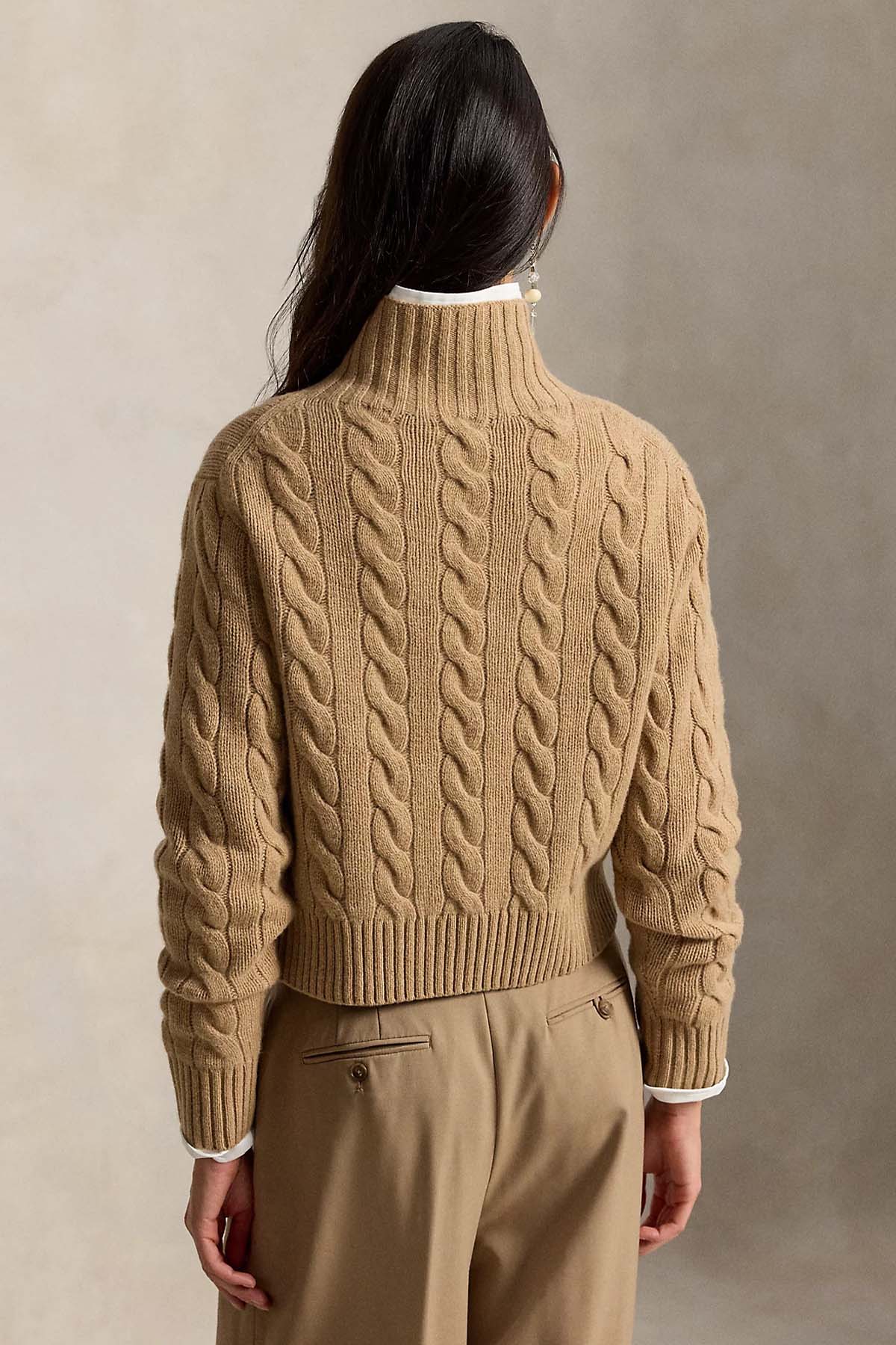 Polo Ralph Lauren Relaxed Fit Kaşmir Saç Örgü Balıkçı Yaka Yün Triko