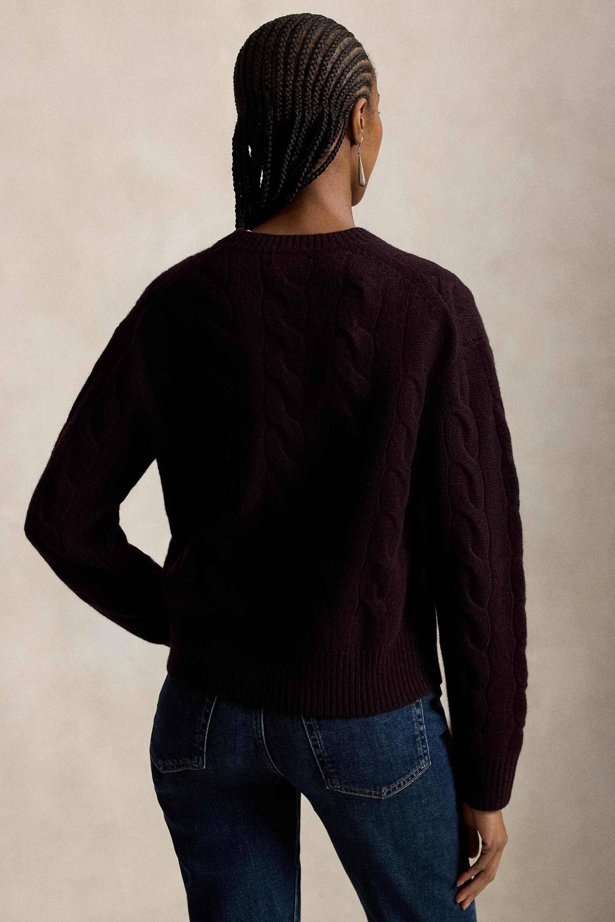 Polo Ralph Lauren Relaxed Fit Saç Örgü Kaşmir Yün Triko