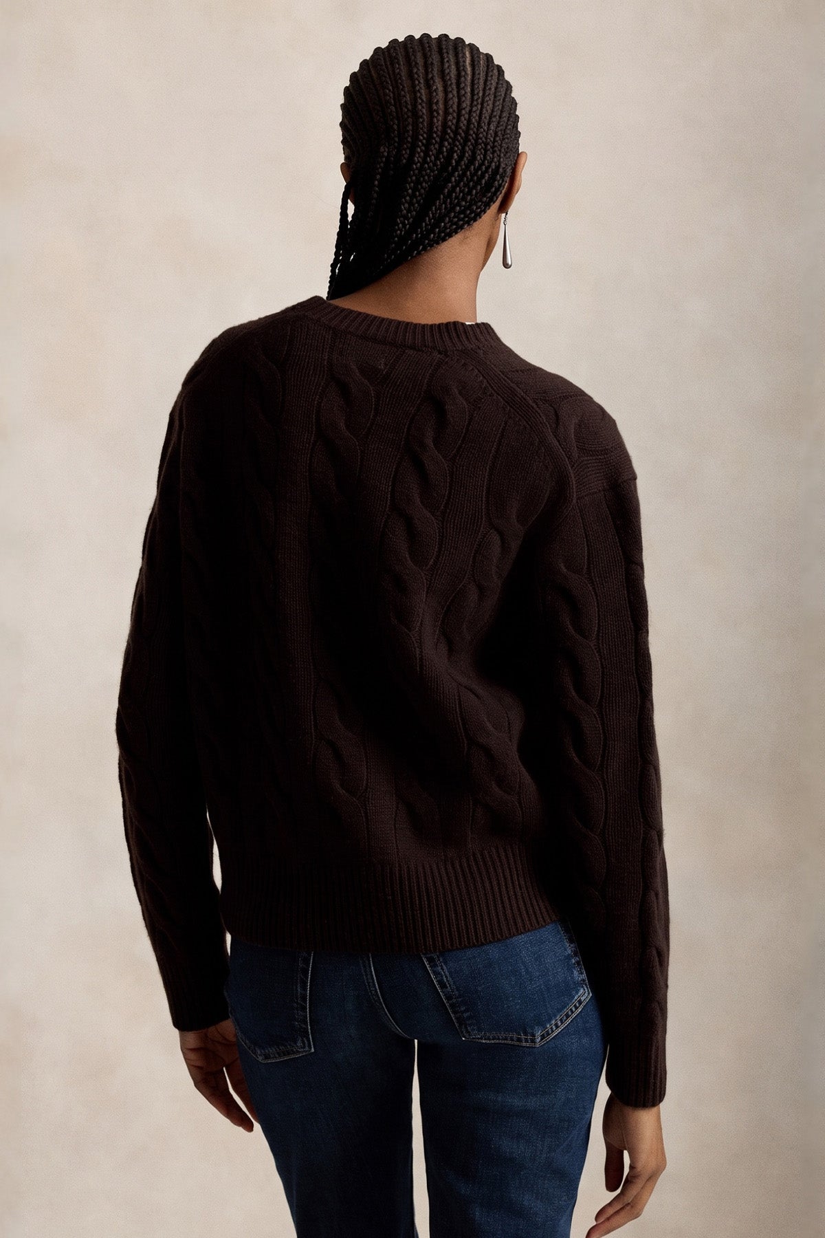 Polo Ralph Lauren Relaxed Fit Saç Örgü Kaşmir Yün Triko