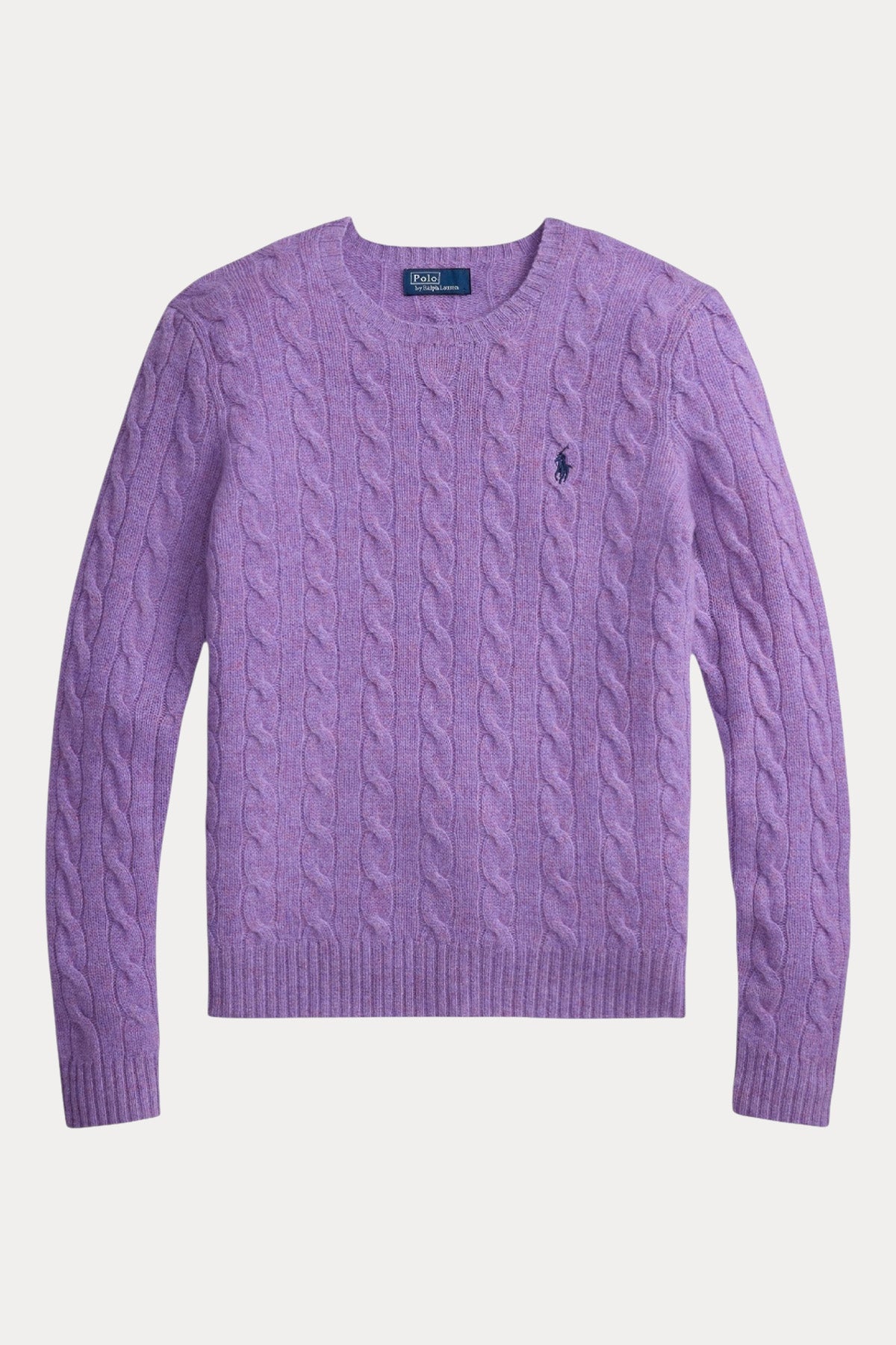 Polo Ralph Lauren Kaşmir Slim Fit Yuvarlak Yaka Saç Örgü Yün Triko