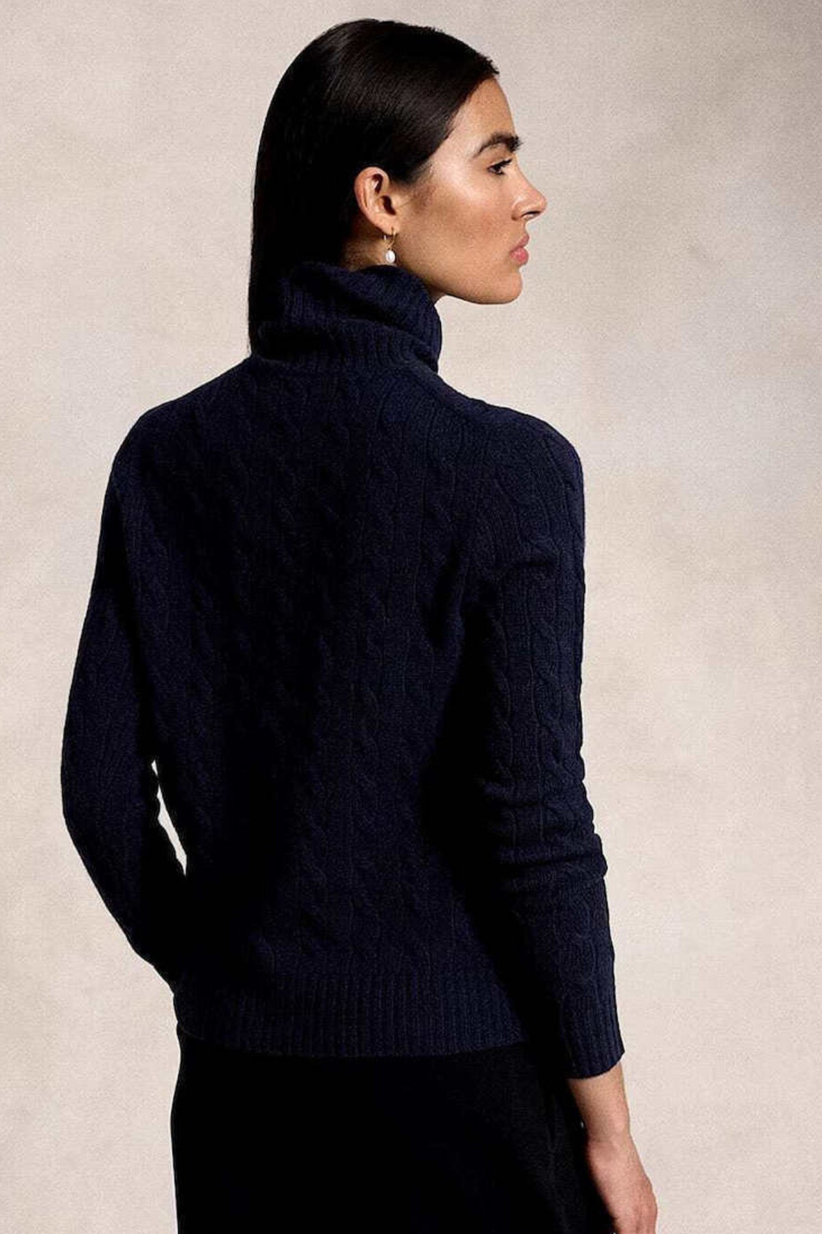 Polo Ralph Lauren Balıkçı Yaka Kaşmir Saç Örgü Yün Triko