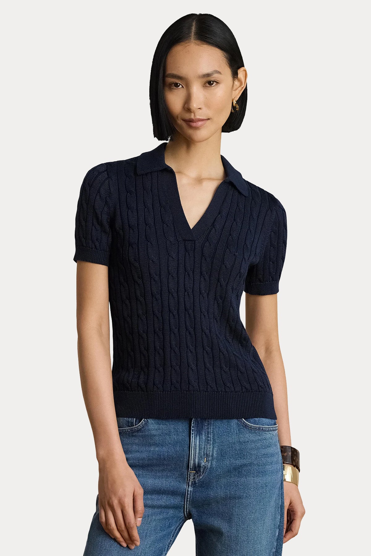Polo Ralph Lauren Polo Yaka Saç Örgü Triko