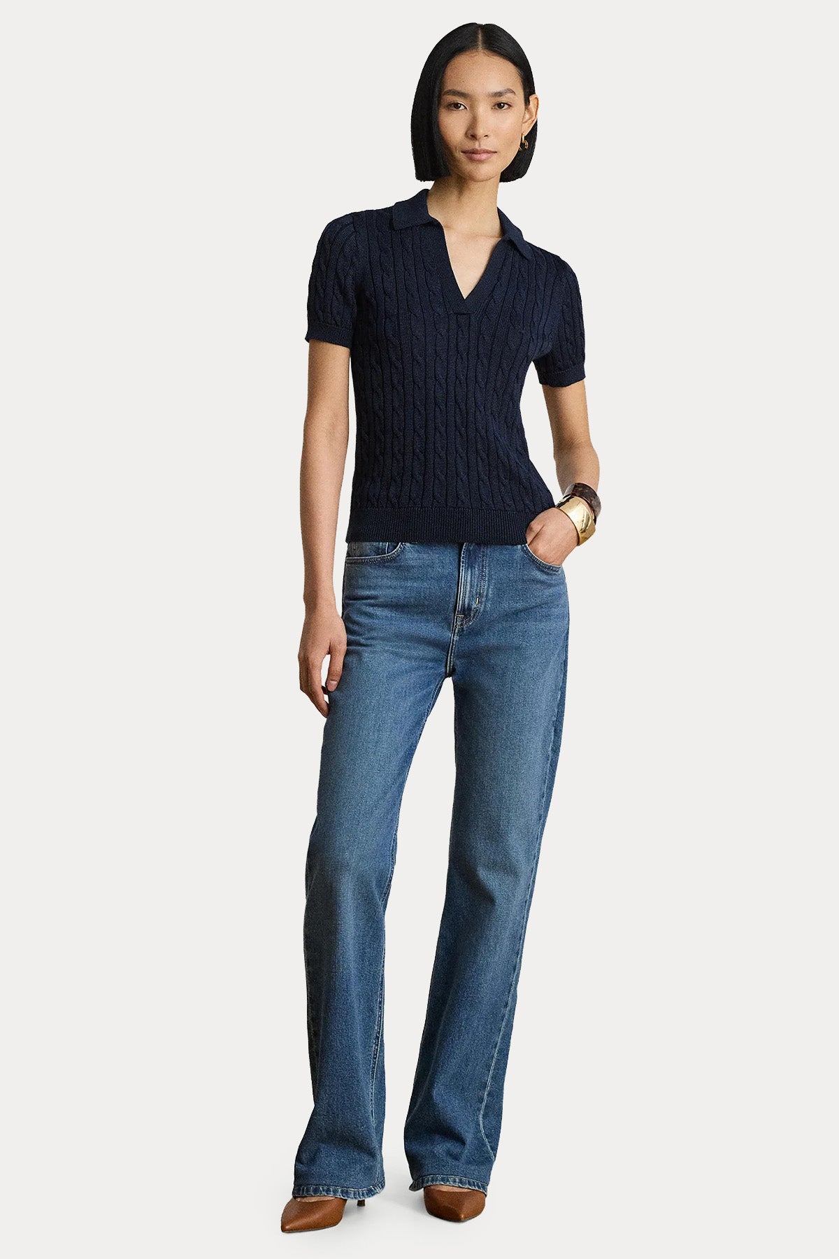 Polo Ralph Lauren Polo Yaka Saç Örgü Triko