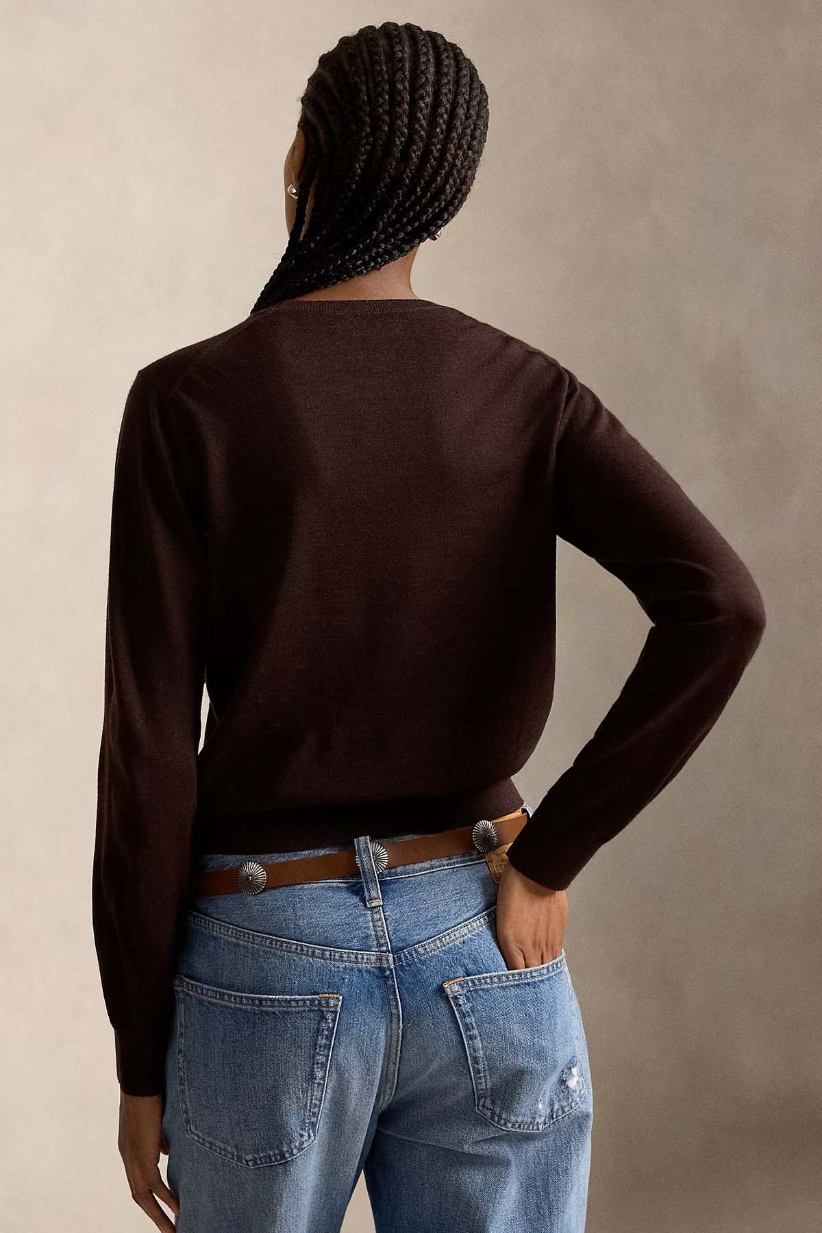 Polo Ralph Lauren Slim Fit Yuvarlak Yaka İnce Örgü Yün Triko