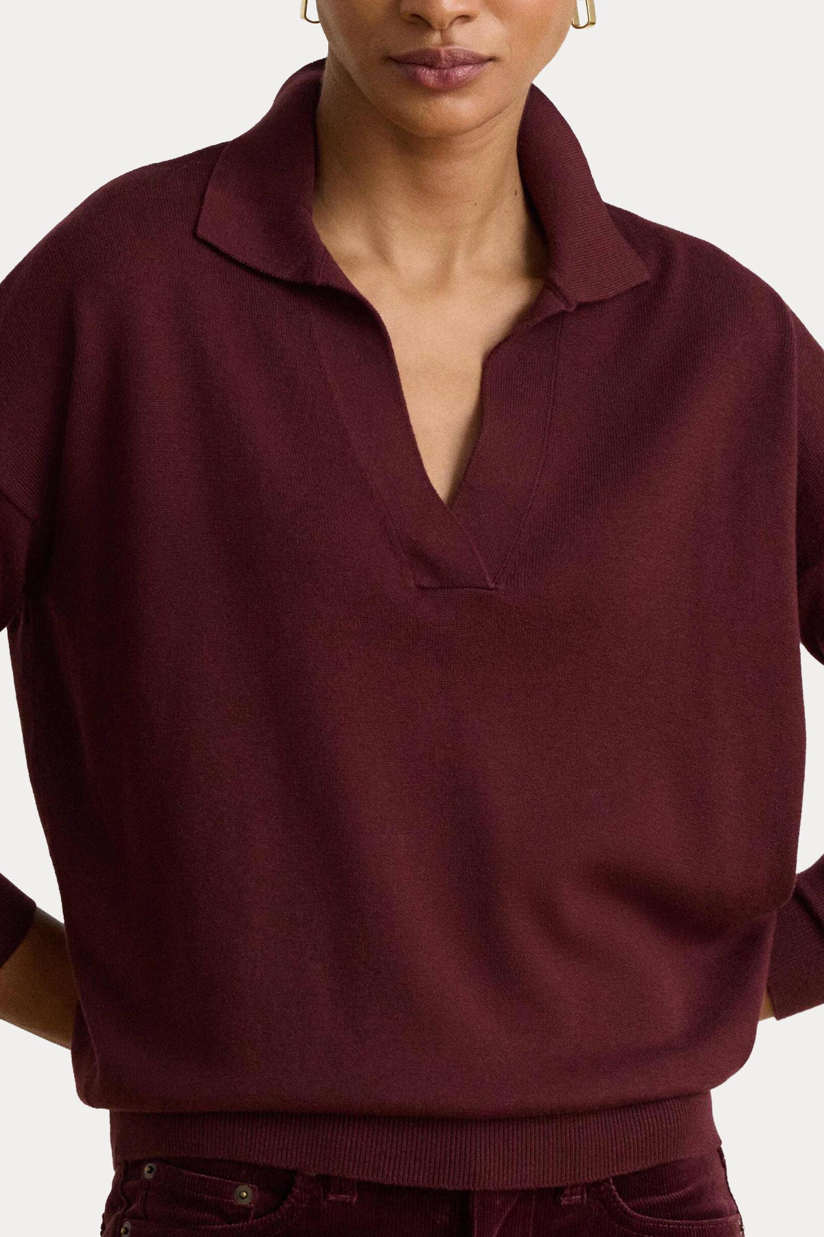 Polo Ralph Lauren Comfort Fit Polo V Yaka İnce Örgü Triko