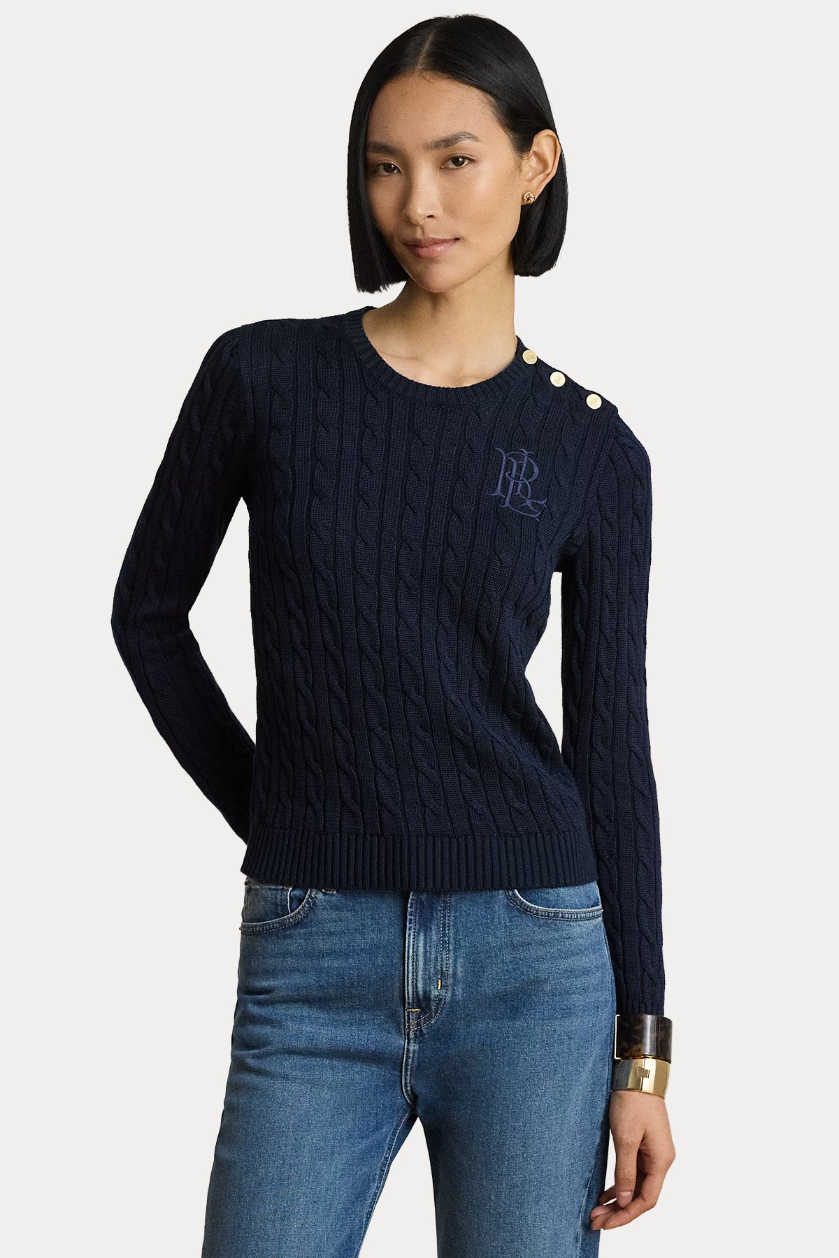 Polo Ralph Lauren Regular Fit Yuvarlak Yaka Saç Örgü Triko