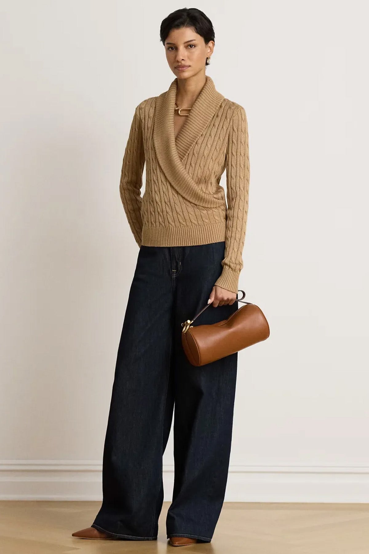 Polo Ralph Lauren Relaxed Fit Kruvaze Saç Örgü Triko