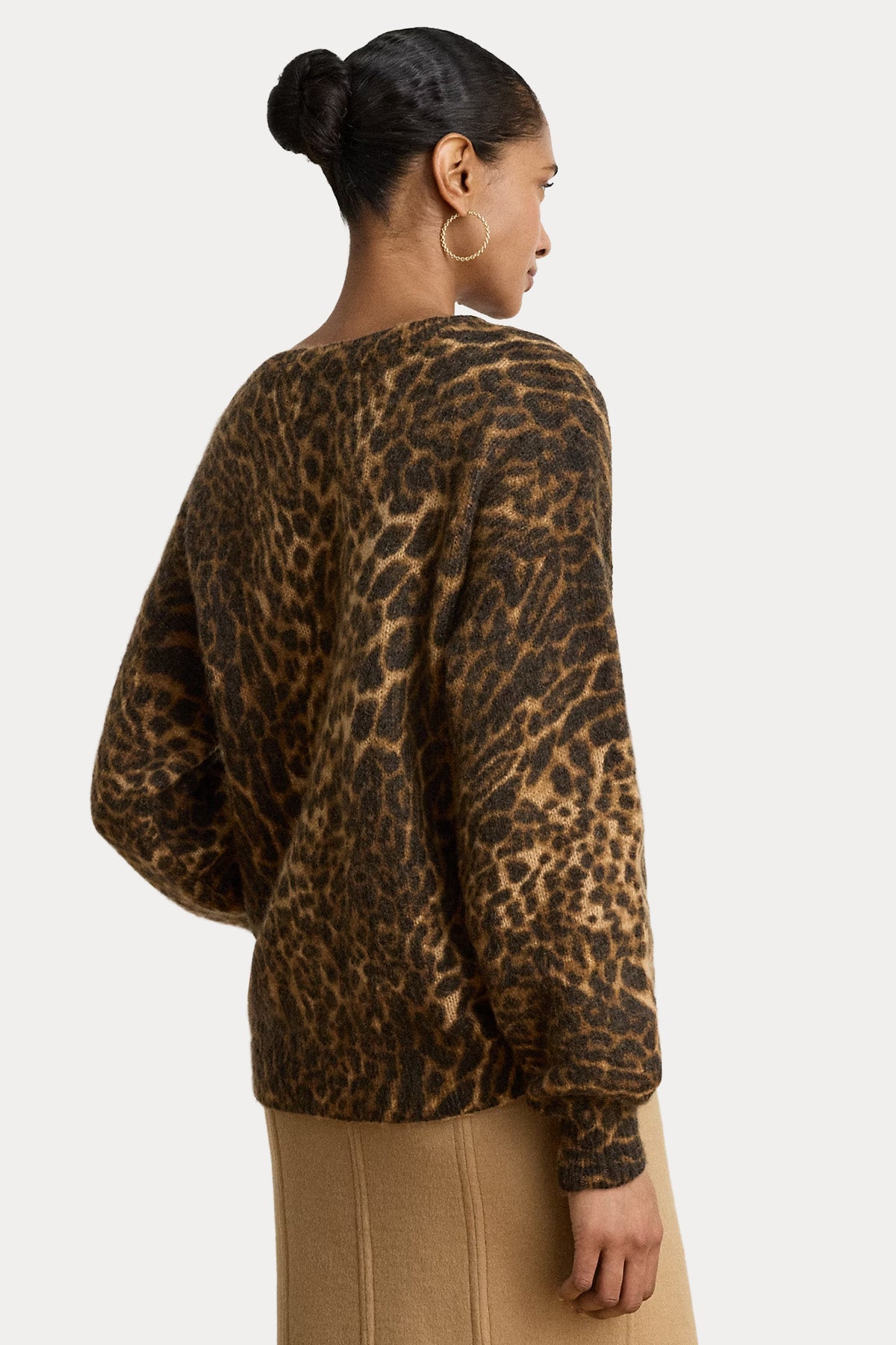 Polo Ralph Lauren Relaxed Fit Leopar Desenli Yün Triko