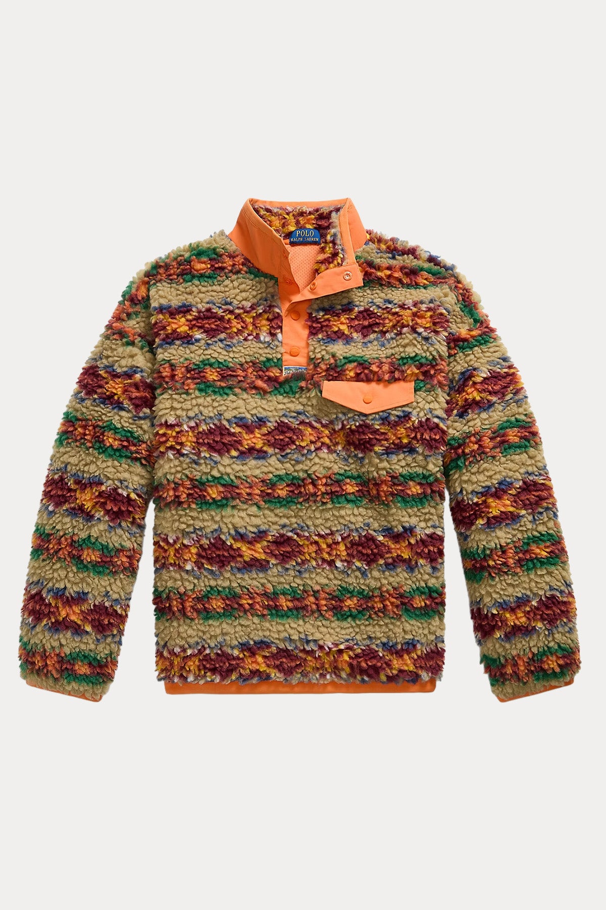 Polo Ralph Lauren Relaxed Fit Dik Yaka Fair Isle Desenli Polar Sweatshirt