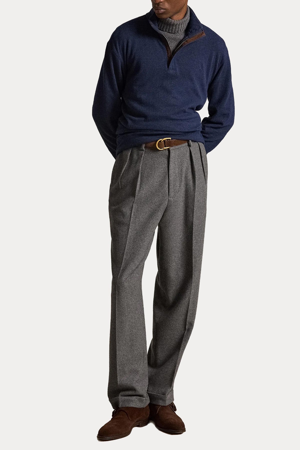 Polo Ralph Lauren Relaxed Fit Fermuarlı Dik Yaka Triko