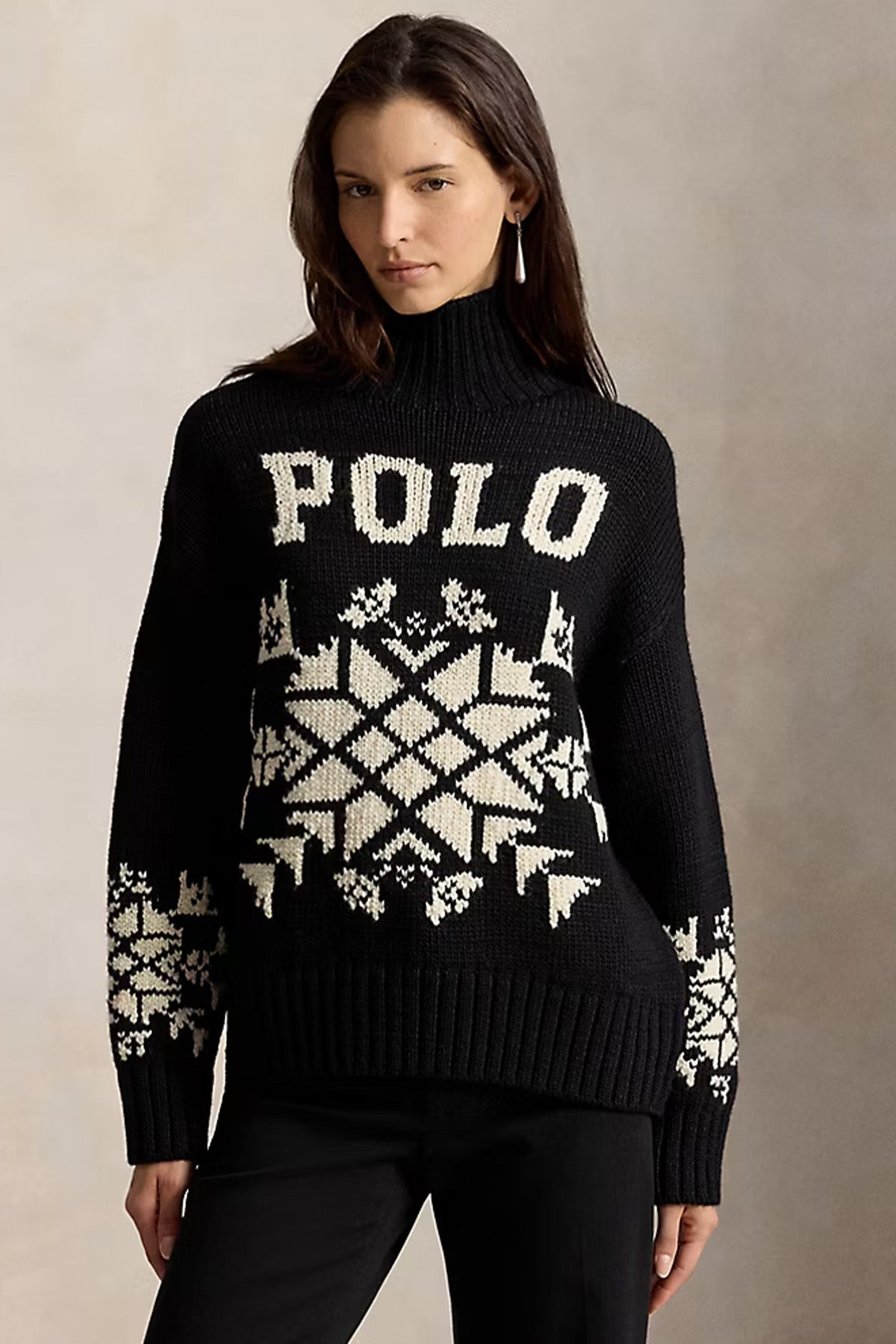 Polo Ralph Lauren Relaxed Fit Balıkçı Yaka Örgü Yün Triko