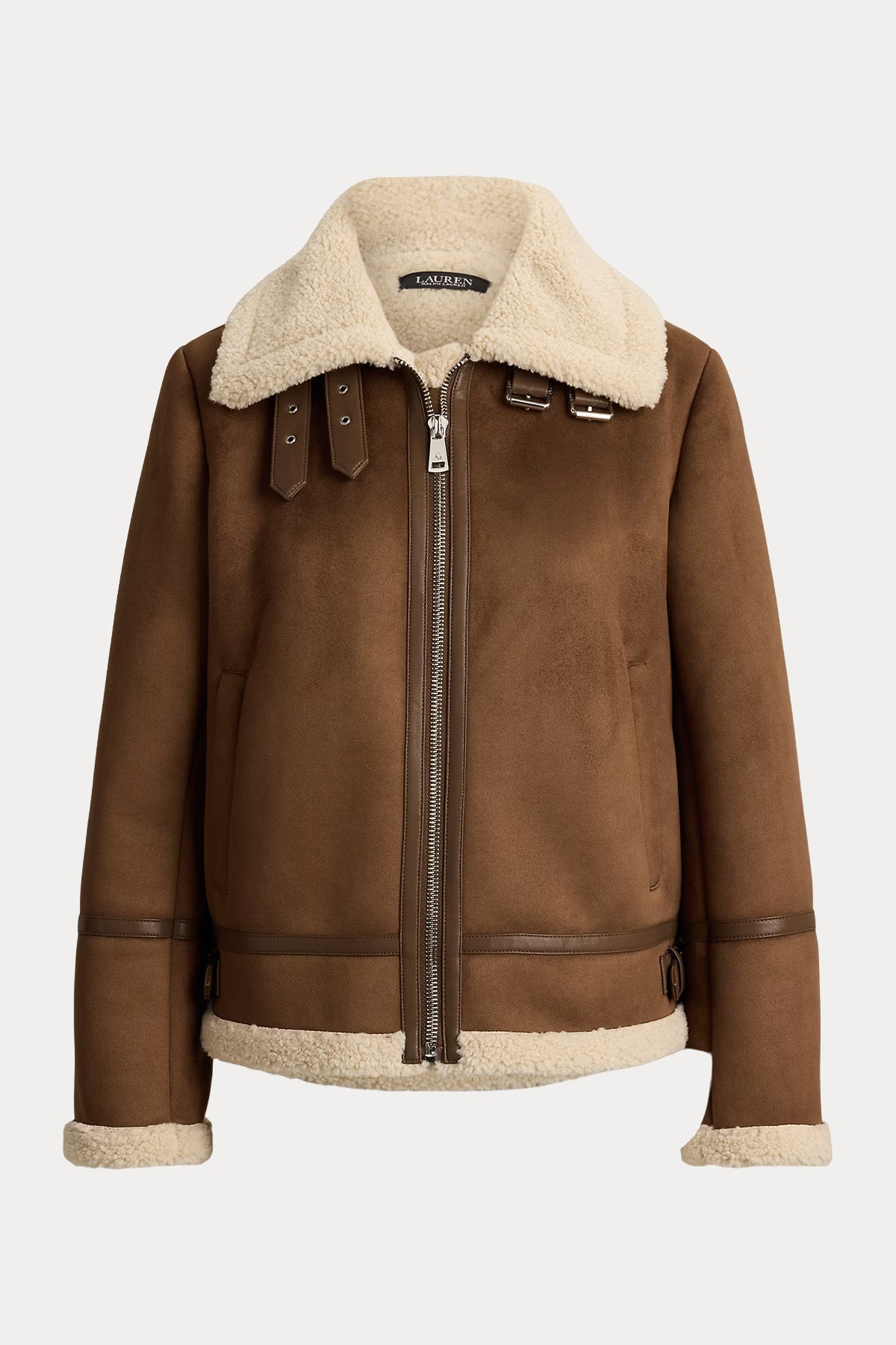 Polo Ralph Lauren Regular Fit İçi Kürklü Nubuk Biker Ceket