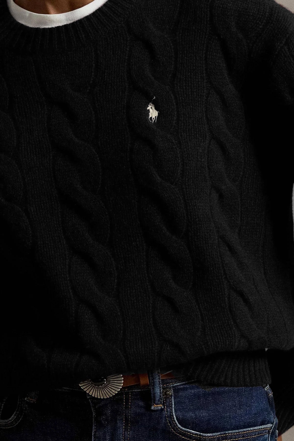 Polo Ralph Lauren Relaxed Fit Saç Örgü Kaşmir Yün Triko