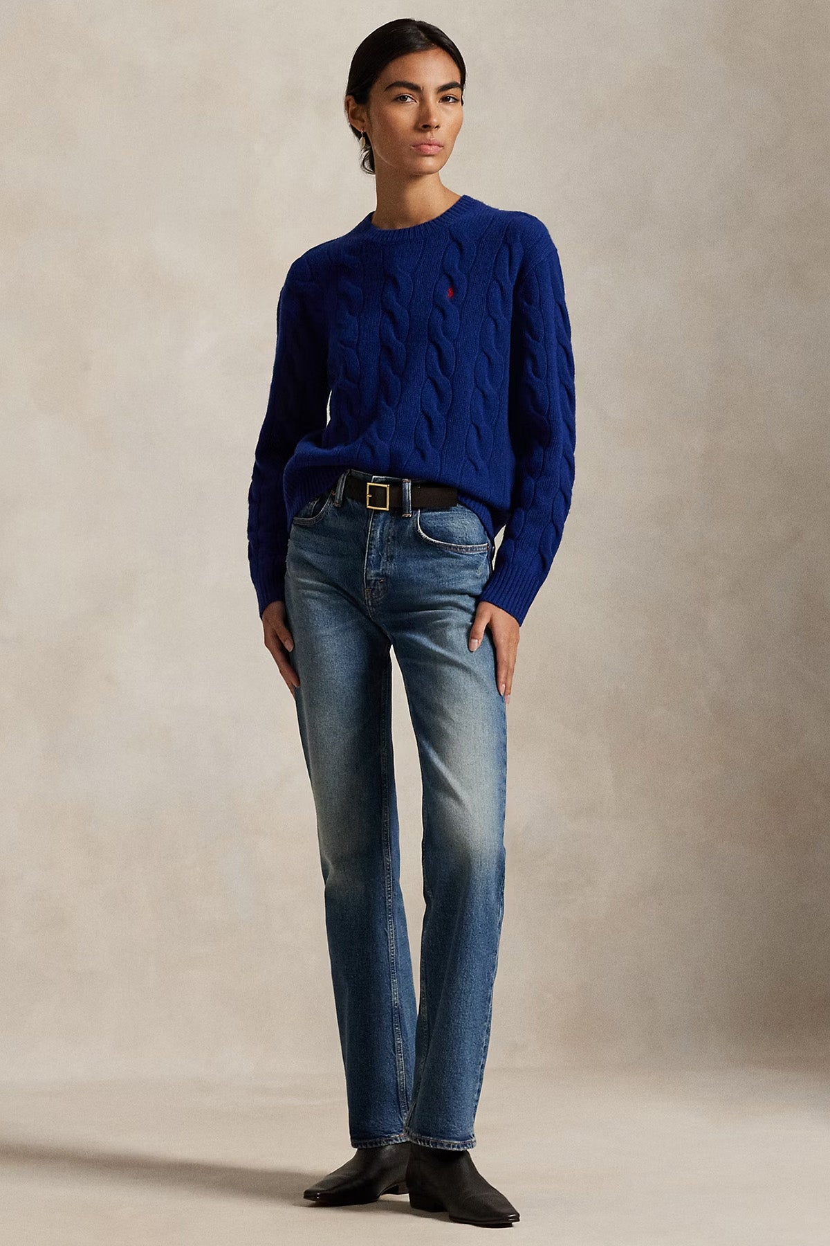 Polo Ralph Lauren Relaxed Fit Saç Örgü Kaşmir Yün Triko