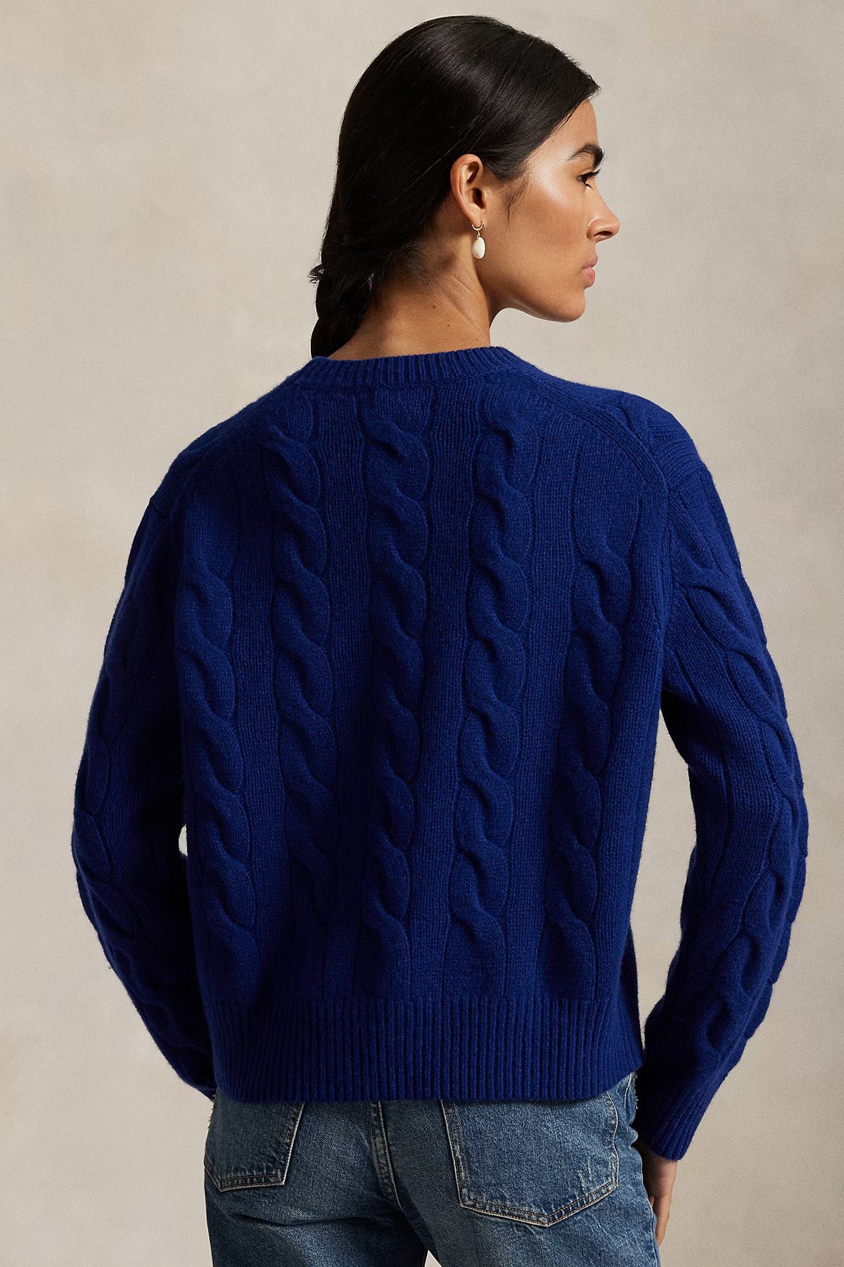 Polo Ralph Lauren Relaxed Fit Saç Örgü Kaşmir Yün Triko