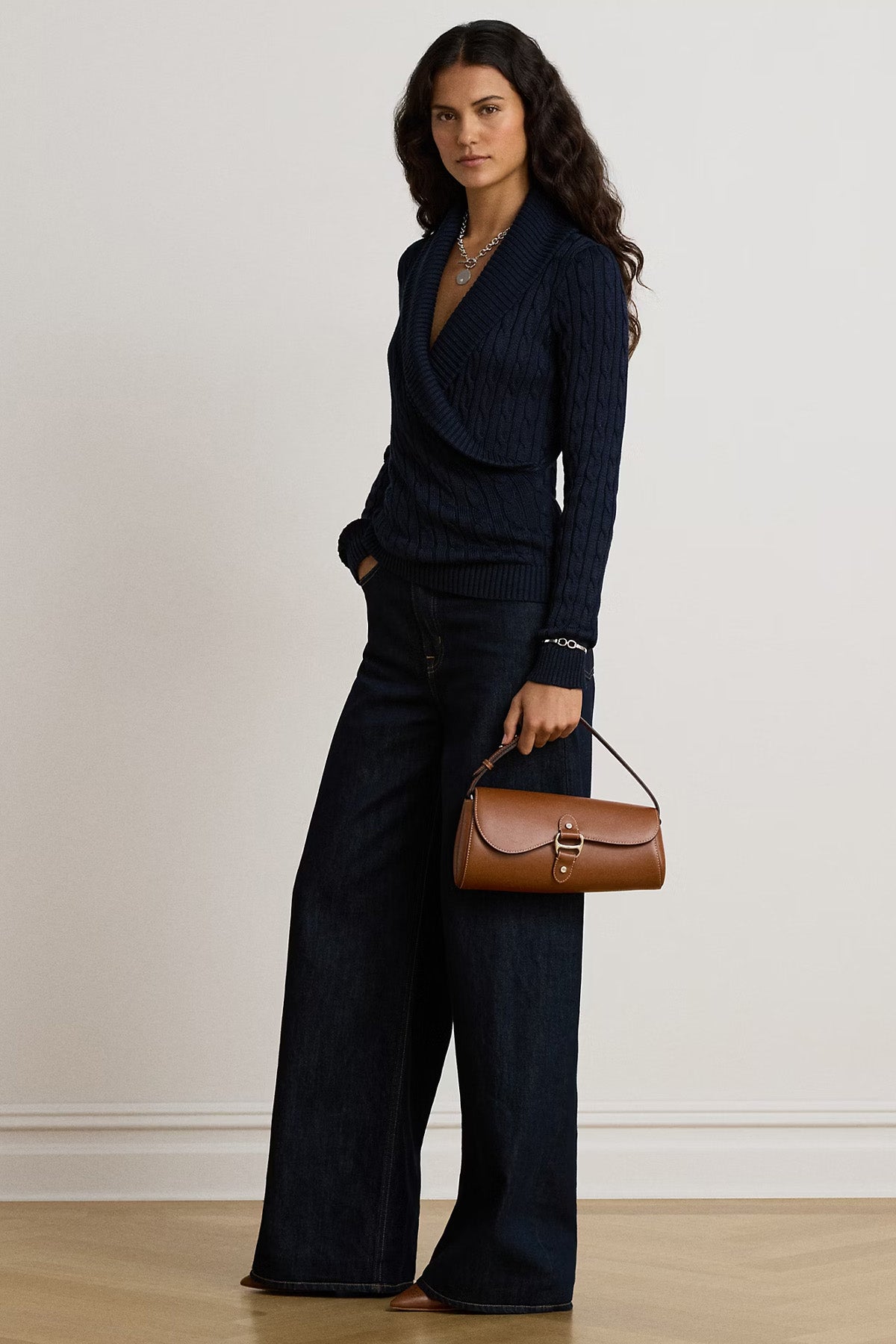Polo Ralph Lauren Relaxed Fit Kruvaze Saç Örgü Triko