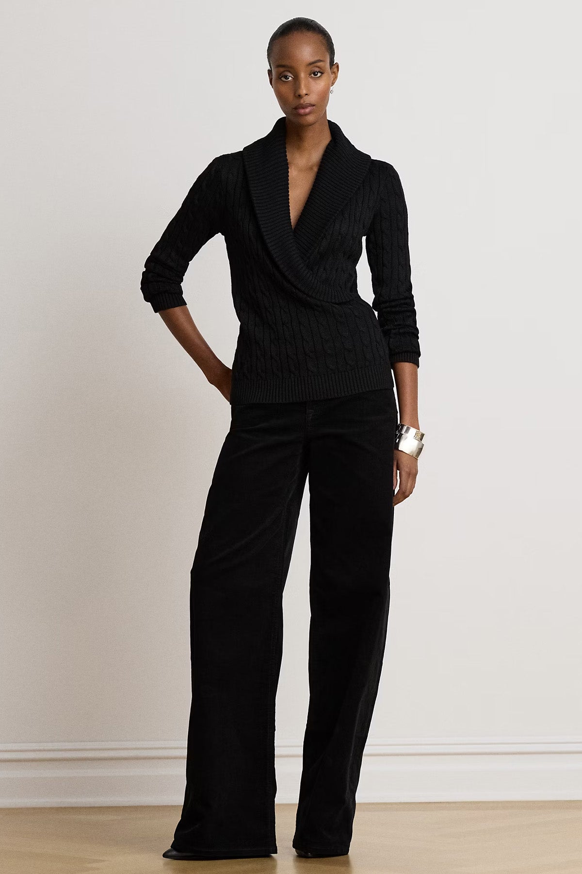 Polo Ralph Lauren Relaxed Fit Kruvaze Saç Örgü Triko