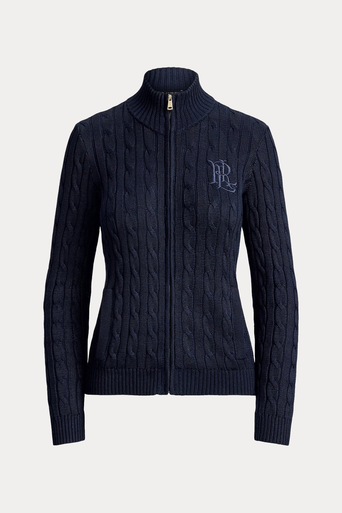 Polo Ralph Lauren Slim Fit Dik Yaka Saç Örgü Triko Ceket
