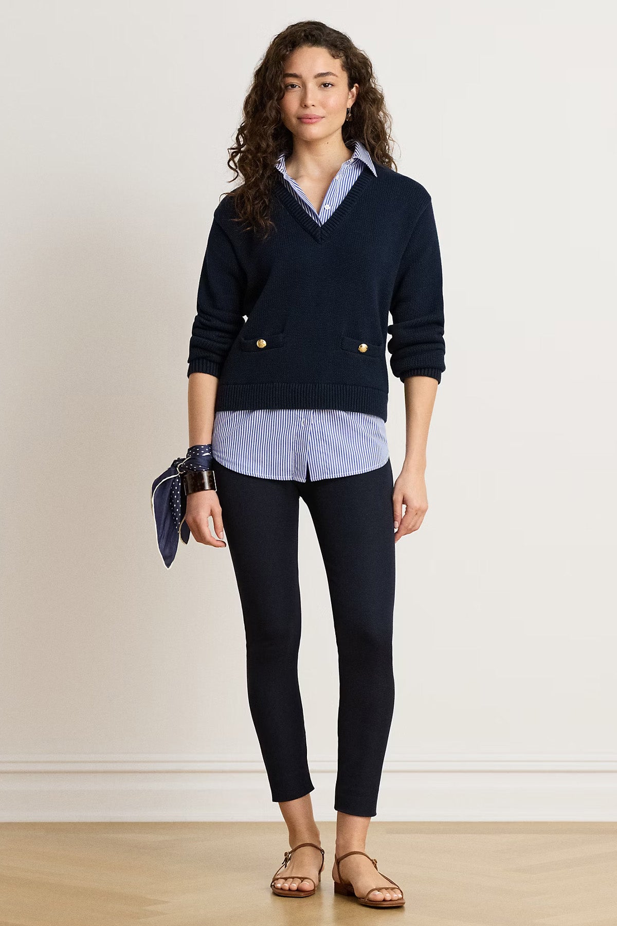Polo Ralph Lauren Relaxed Fit Gömlek Kombinasyonlu Örgü Triko