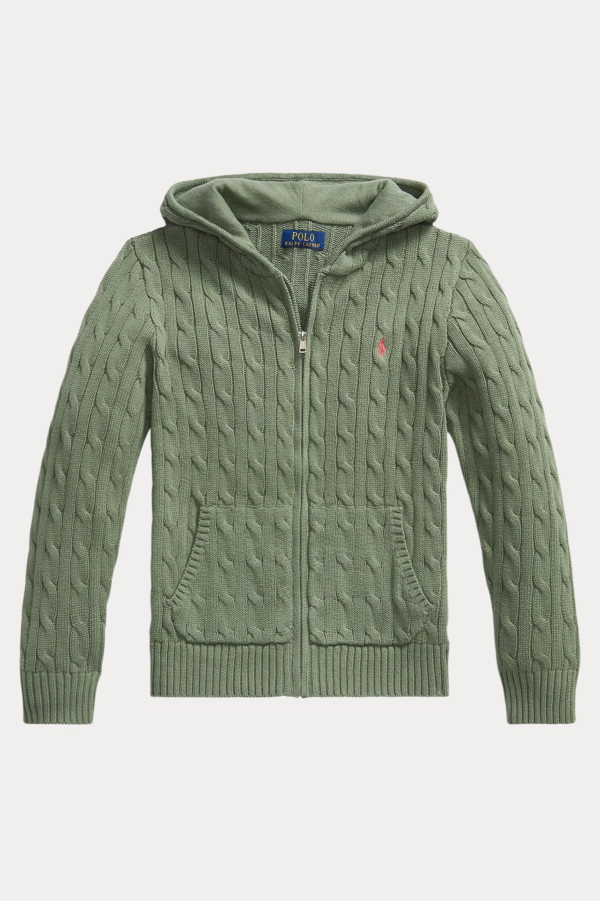 Polo Ralph Lauren Kids L Beden Unisex Çocuk Kapüşonlu Saç Örgü Triko Ceket