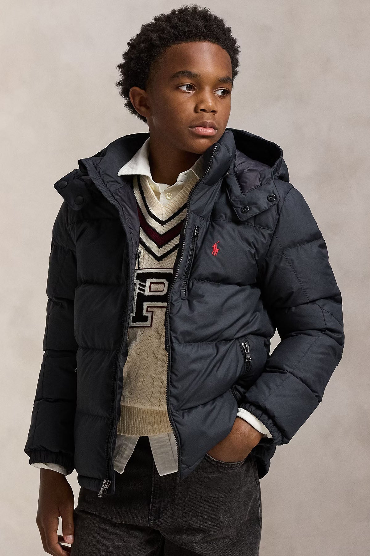 Polo Ralph Lauren Kids S Beden Unisex Çocuk Kapüşonlu Puffer Mont