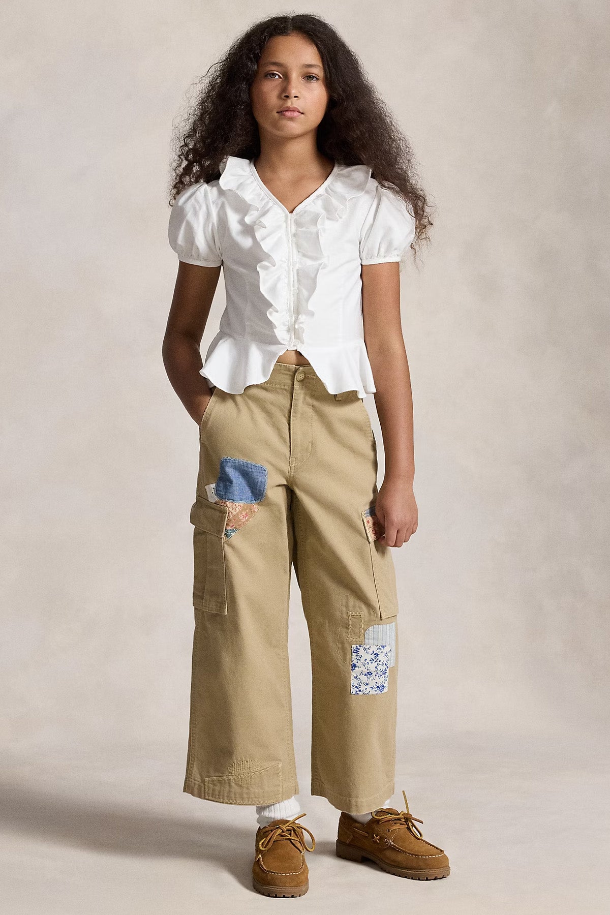 Polo Ralph Lauren Kids 7 Yaş Kız Çocuk Patchwork Desenli Kargo Pantolon