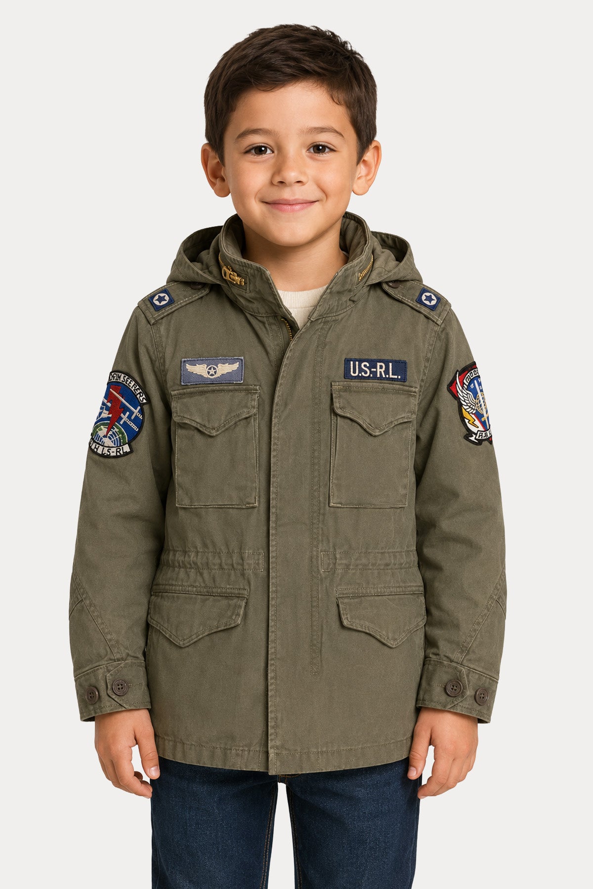 Polo Ralph Lauren Kids 6-7 Yaş Unisex Çocuk Kapüşonlu Safari Ceket