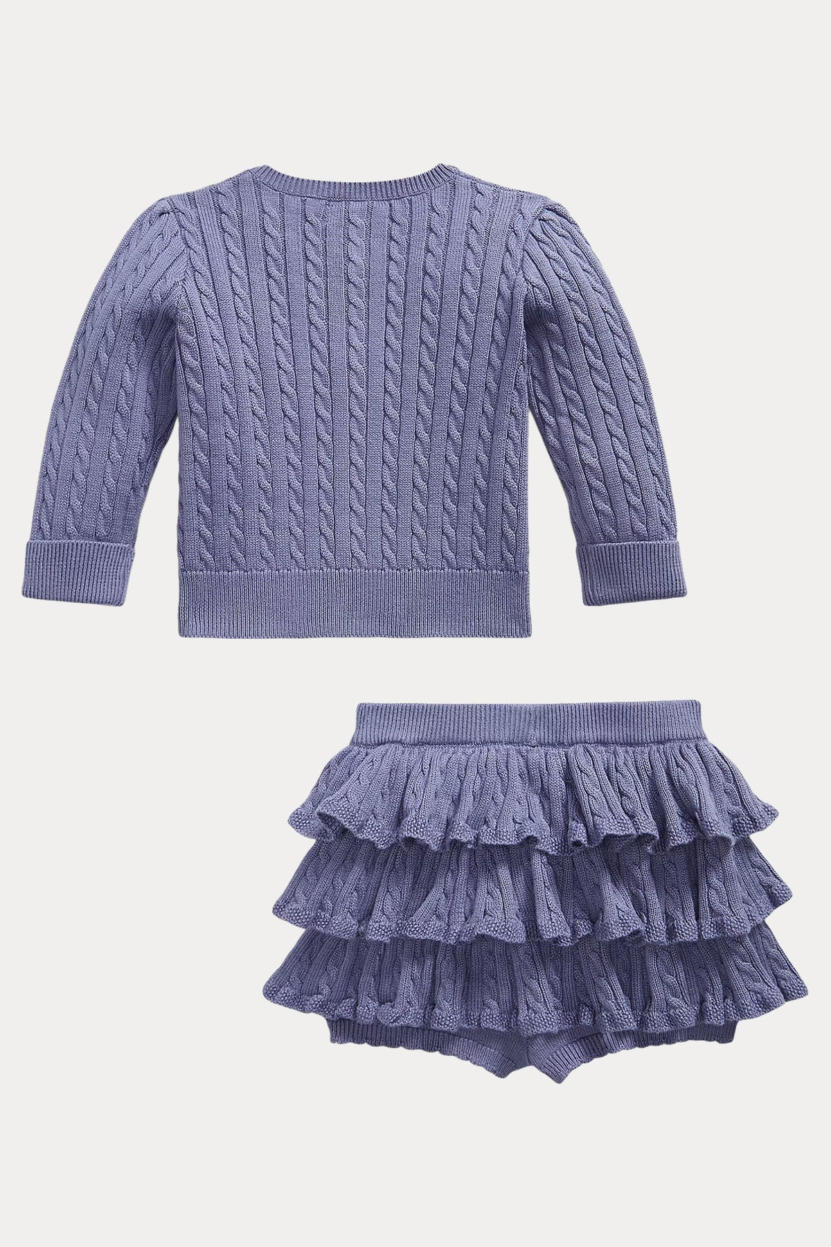 Polo Ralph Lauren Kids 24 Aylık Kız Bebek Saç Örgü Ceket Etek Set